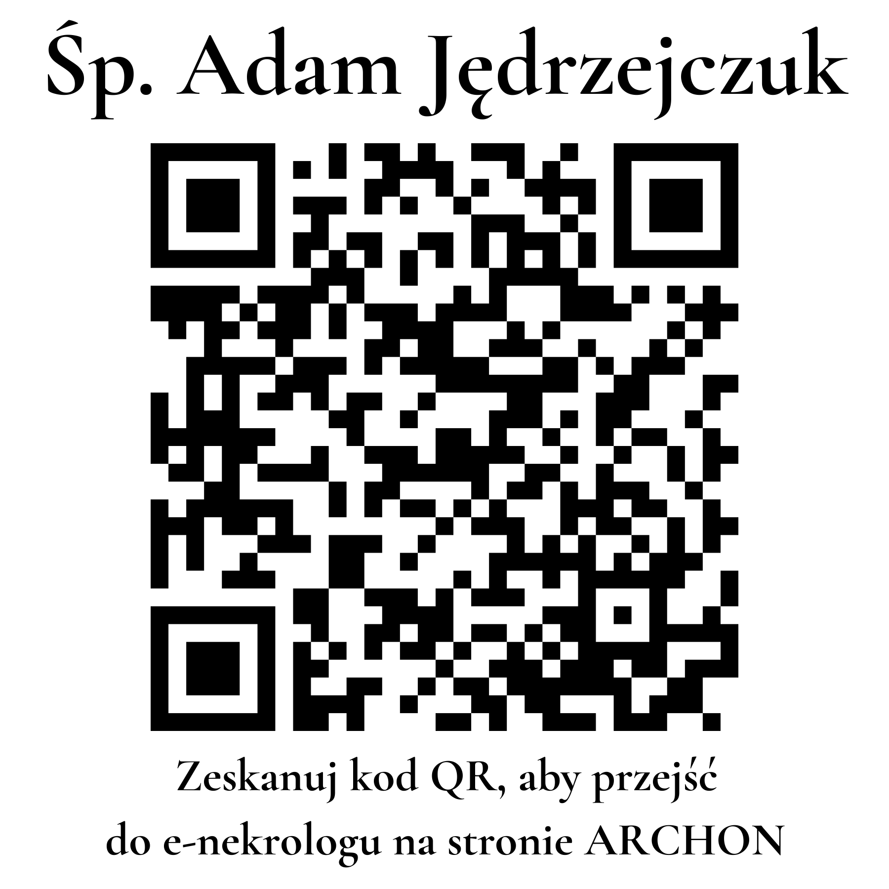 Kod QR do nekrologu Adam Jędrzejczuk