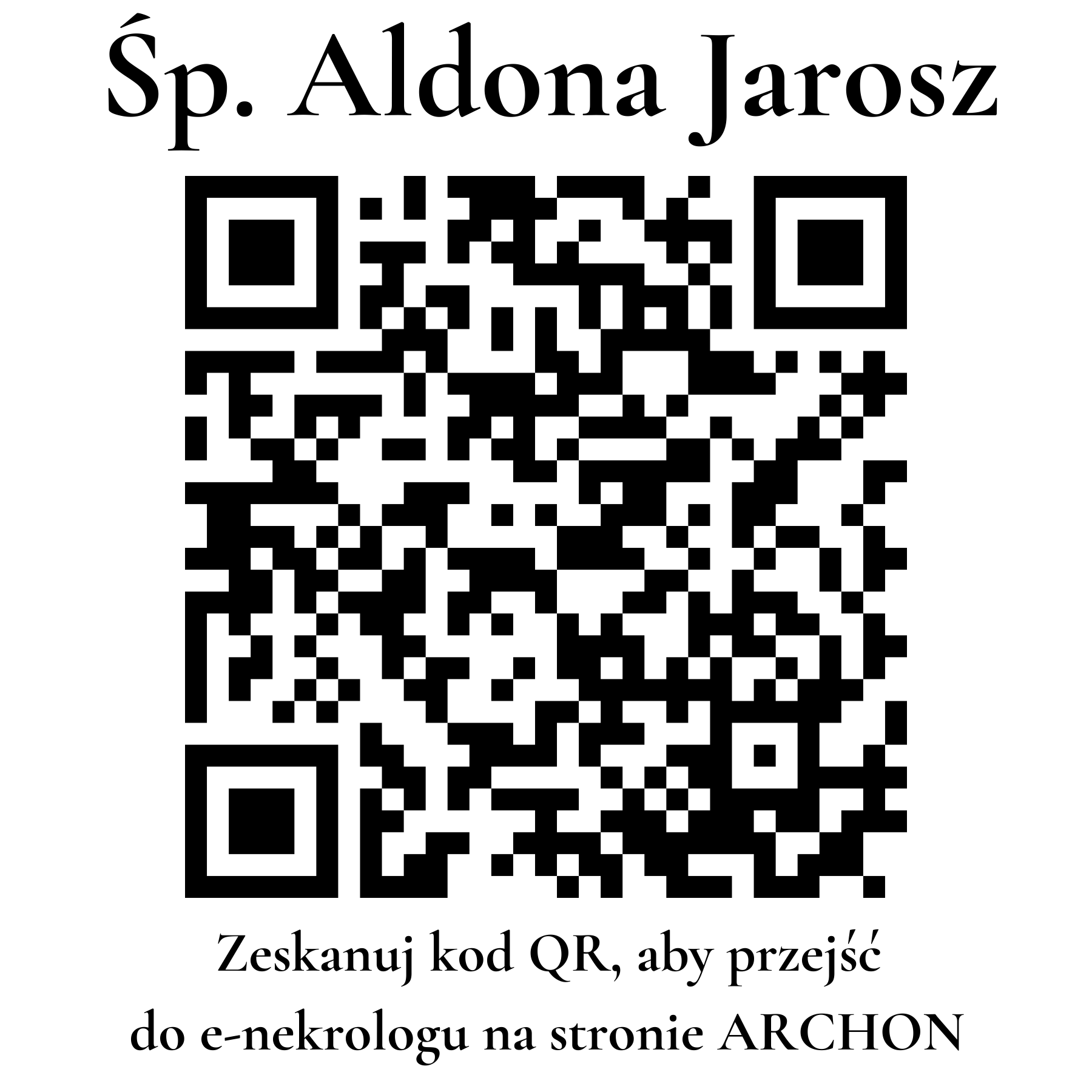 Kod QR do nekrologu Aldona Jarosz