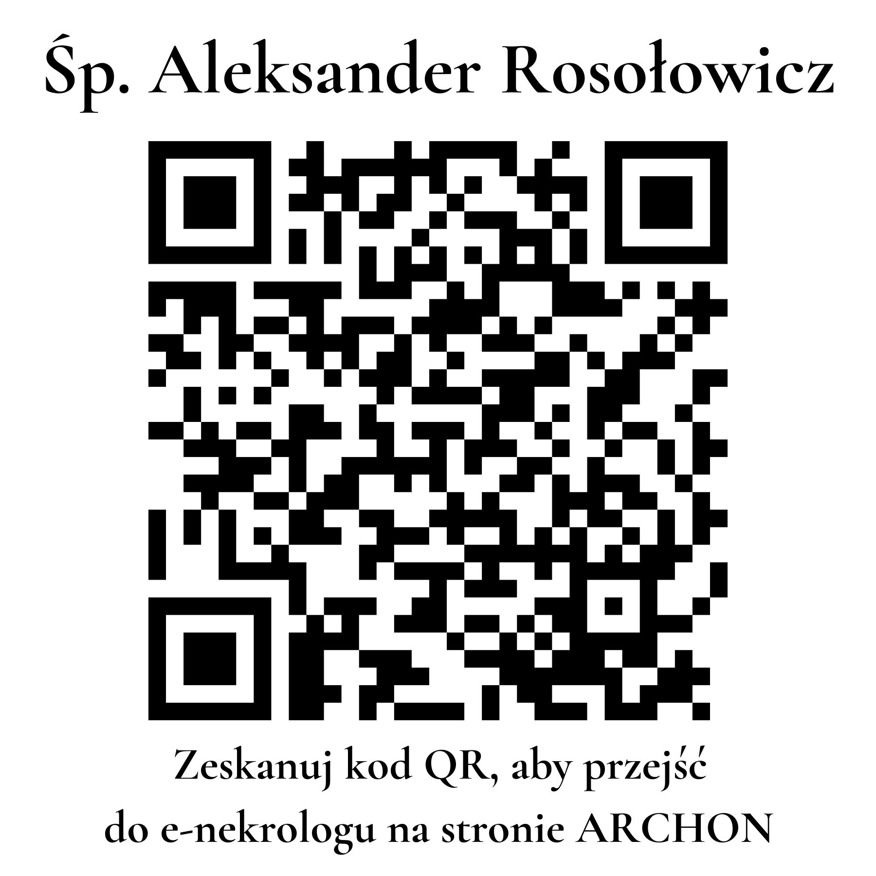 Kod QR do nekrologu Aleksander Rosołowicz