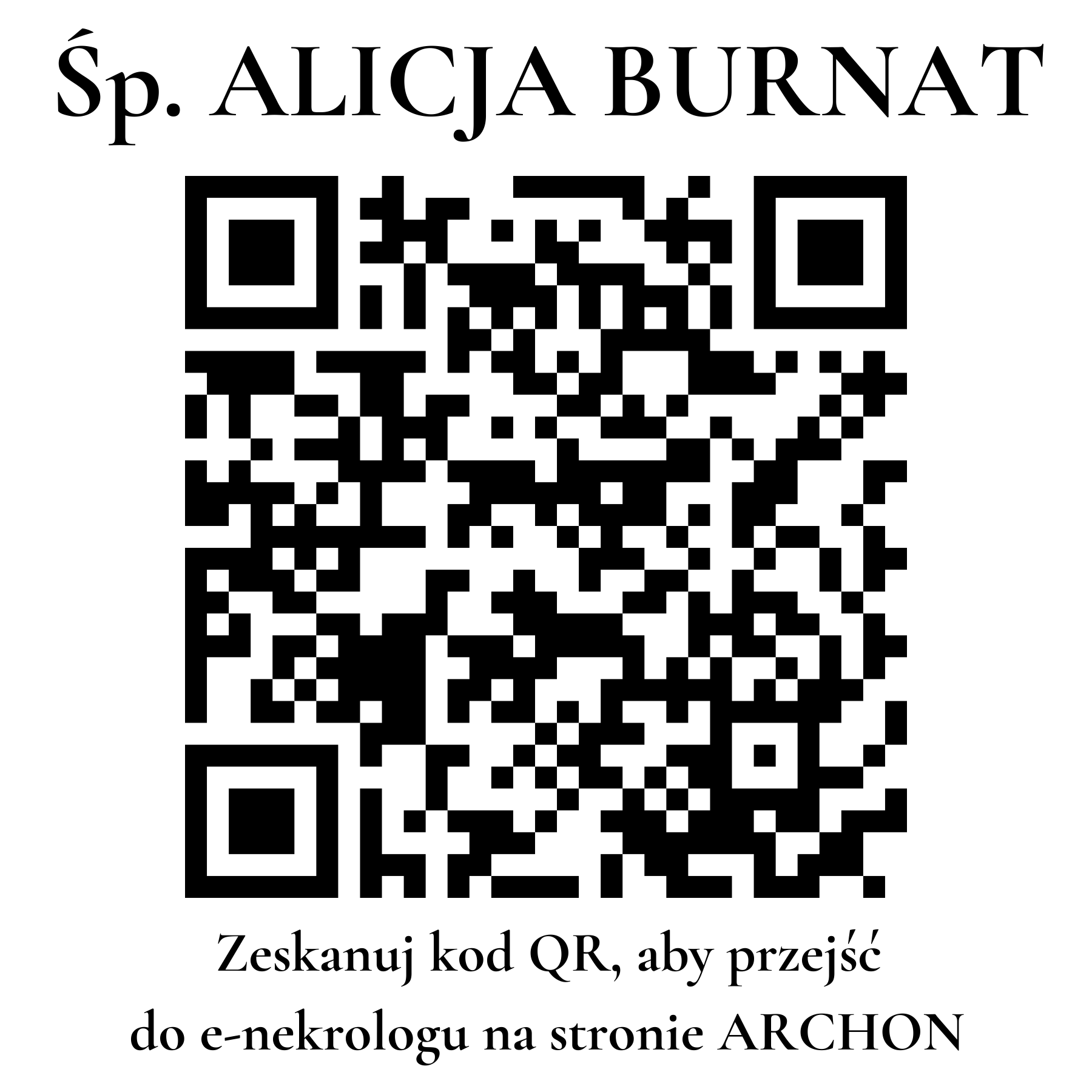 Kod QR do nekrologu ALICJA BURNAT