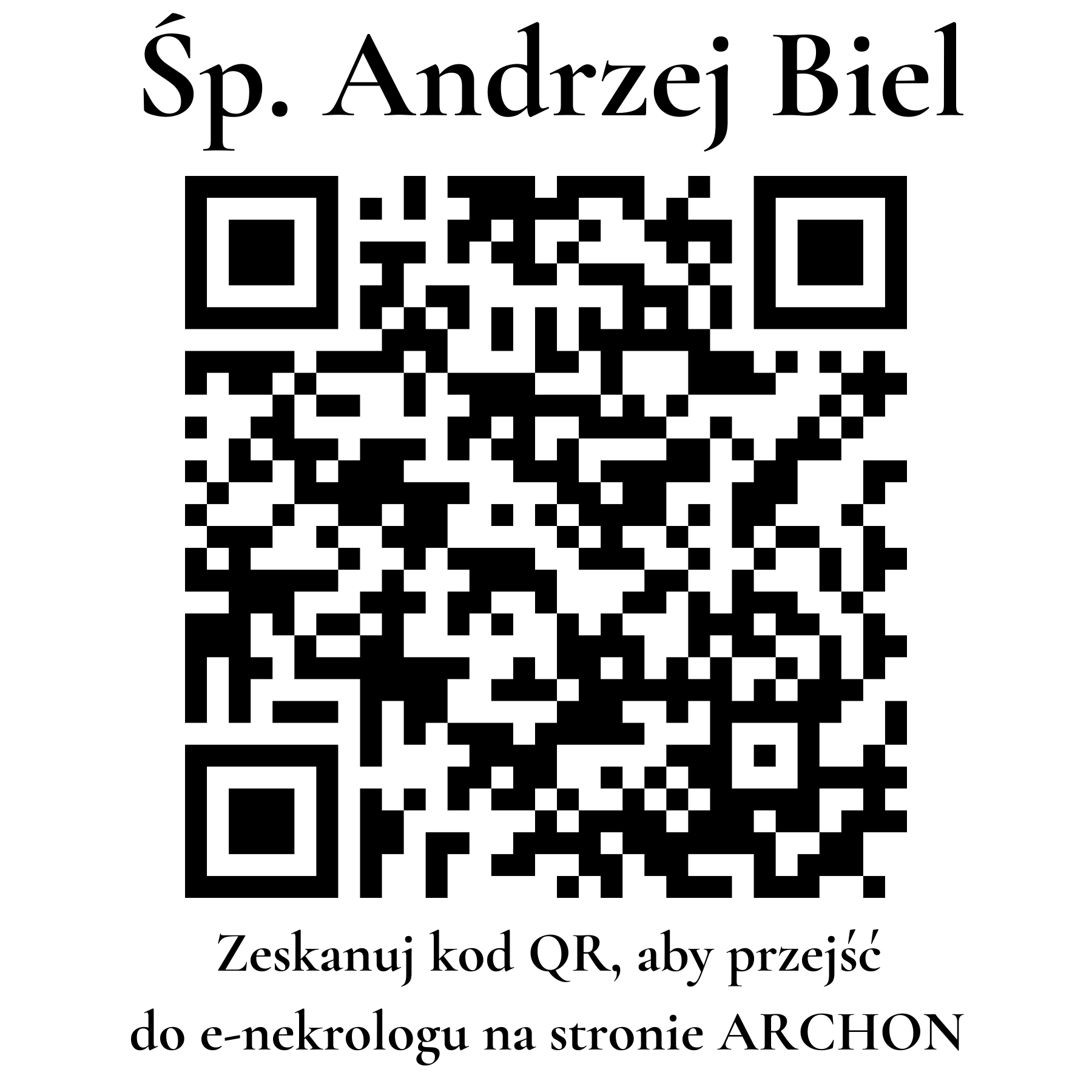 Kod QR do nekrologu Andrzej Biel