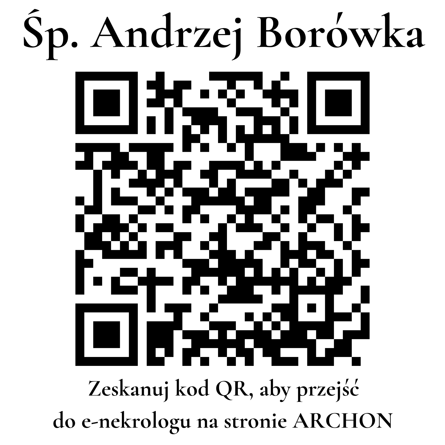 Kod QR do nekrologu Andrzej Borówka