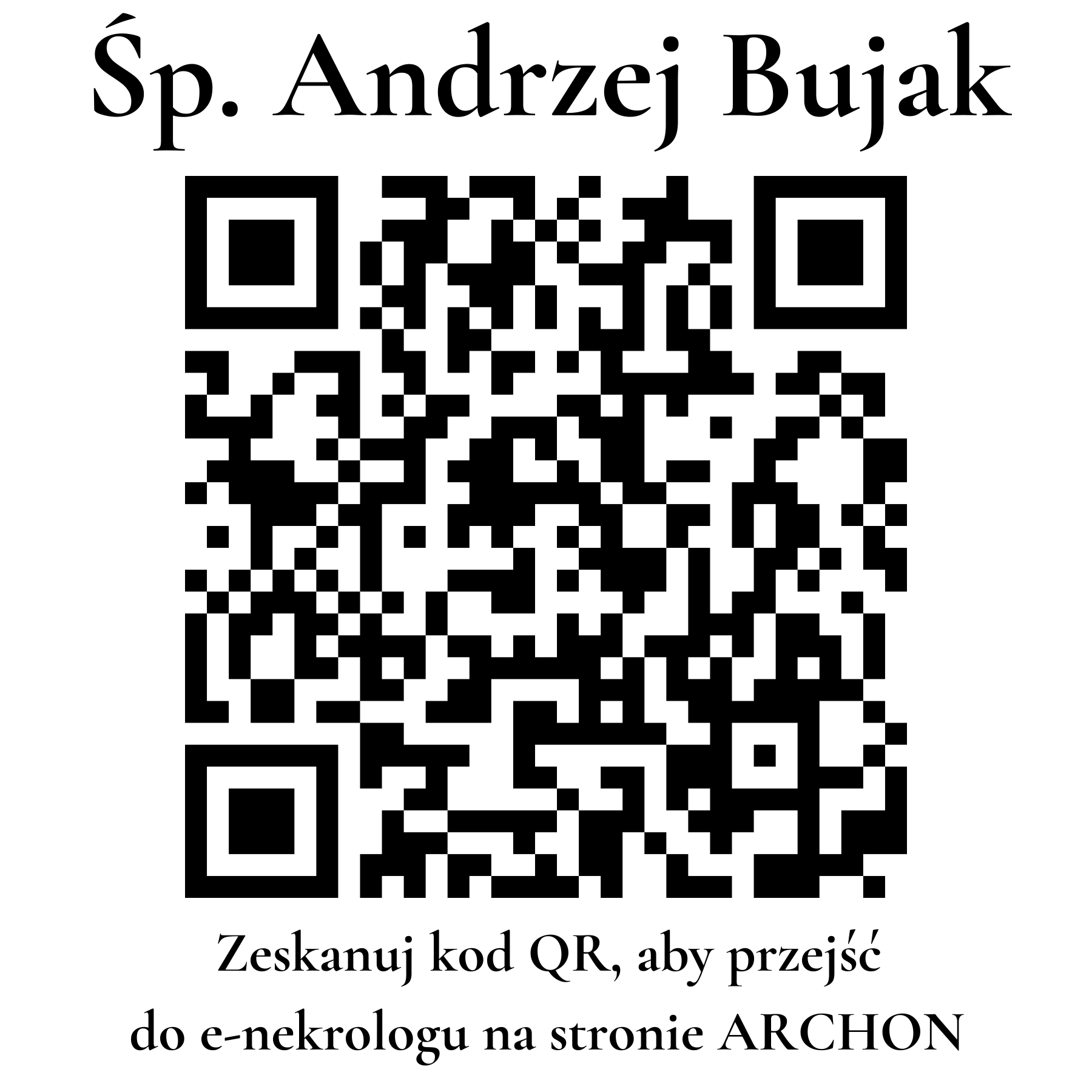 Kod QR do nekrologu Andrzej Bujak