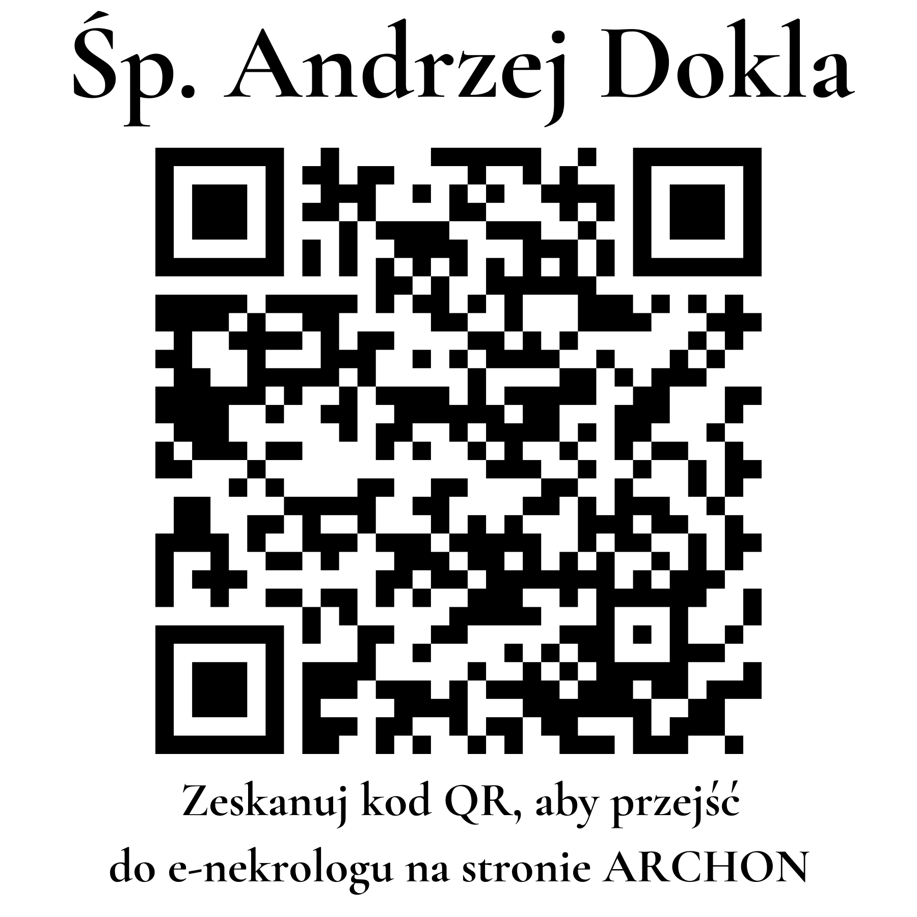 Kod QR do nekrologu Andrzej Dokla