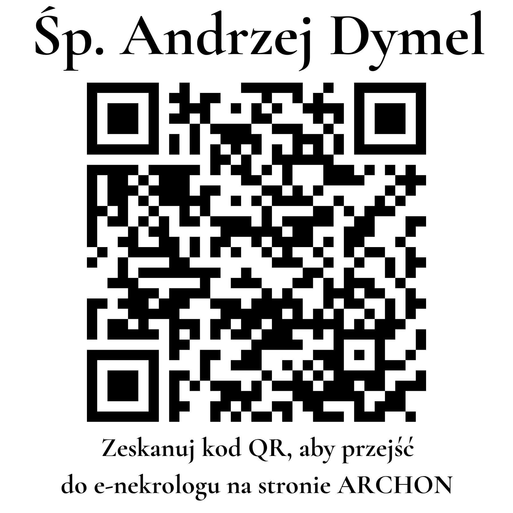 Kod QR do nekrologu Andrzej Dymel Kod QR do nekrologu Andrzej Dymel