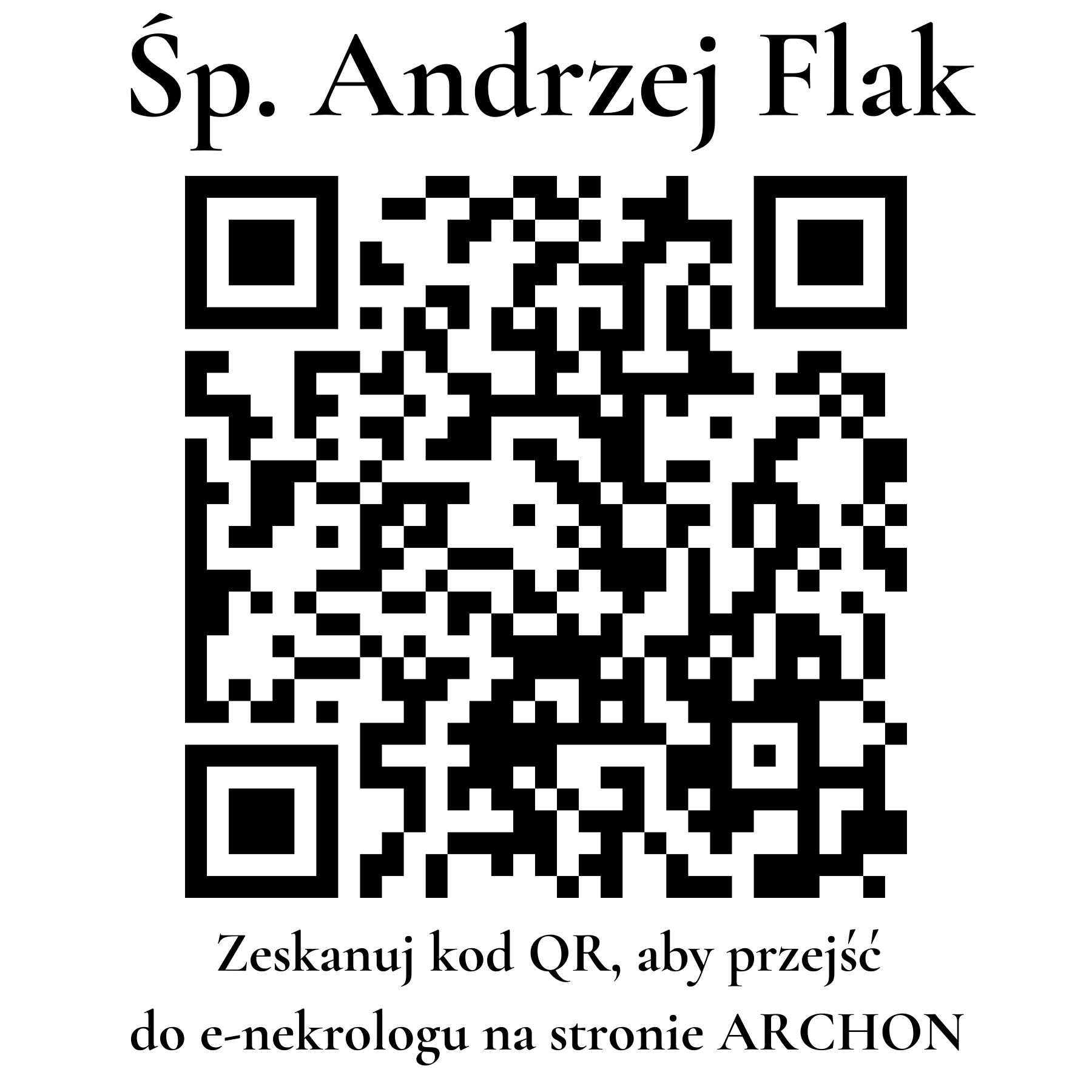 Kod QR do nekrologu Andrzej Flak