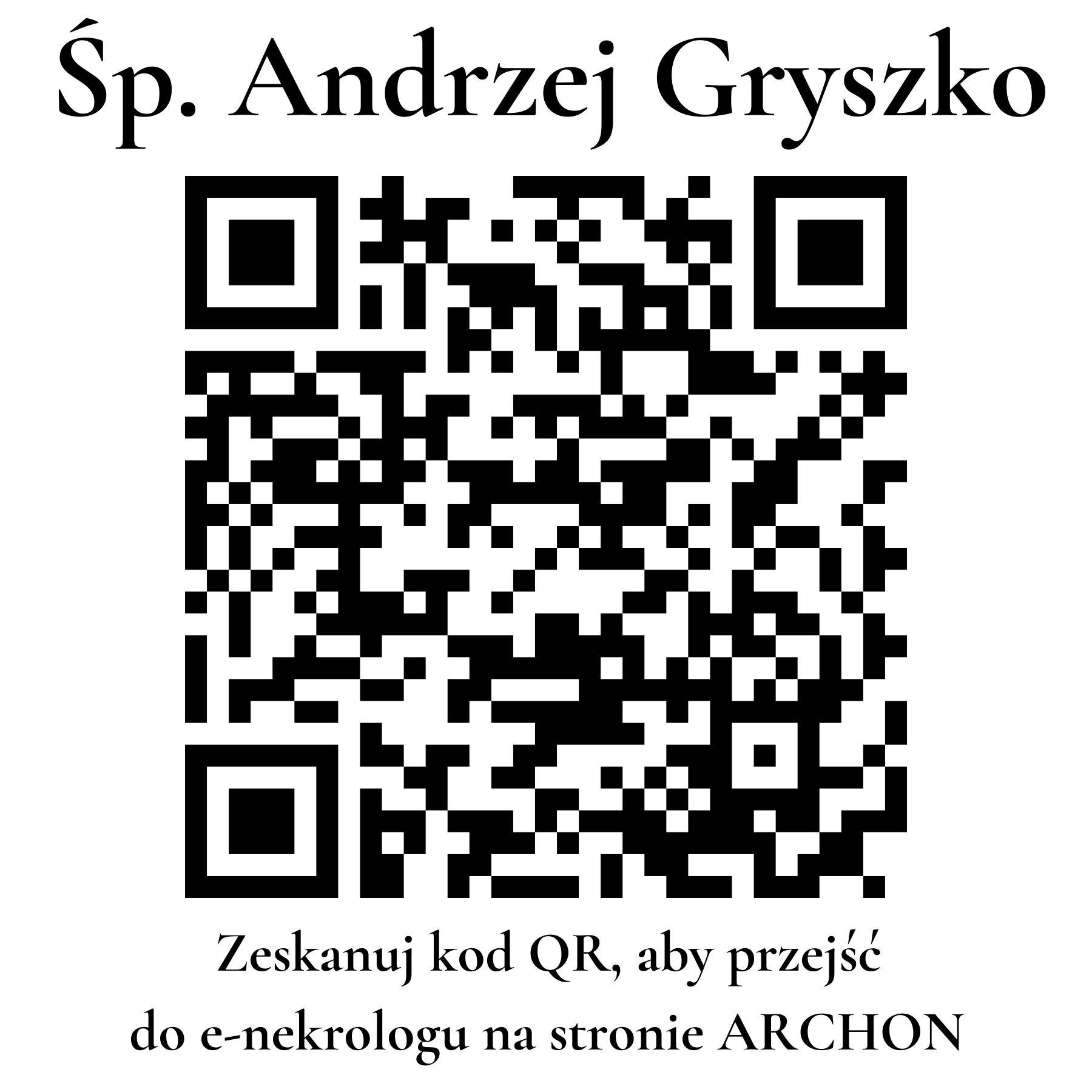 Kod QR do nekrologu Andrzej Gryszko