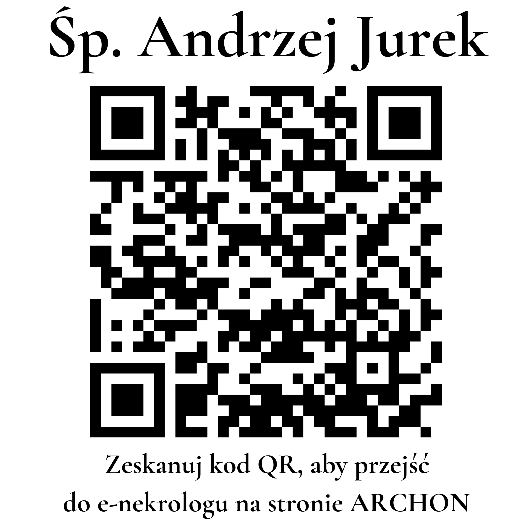 Kod QR do nekrologu Andrzej Jurek Kod QR do nekrologu Andrzej Jurek