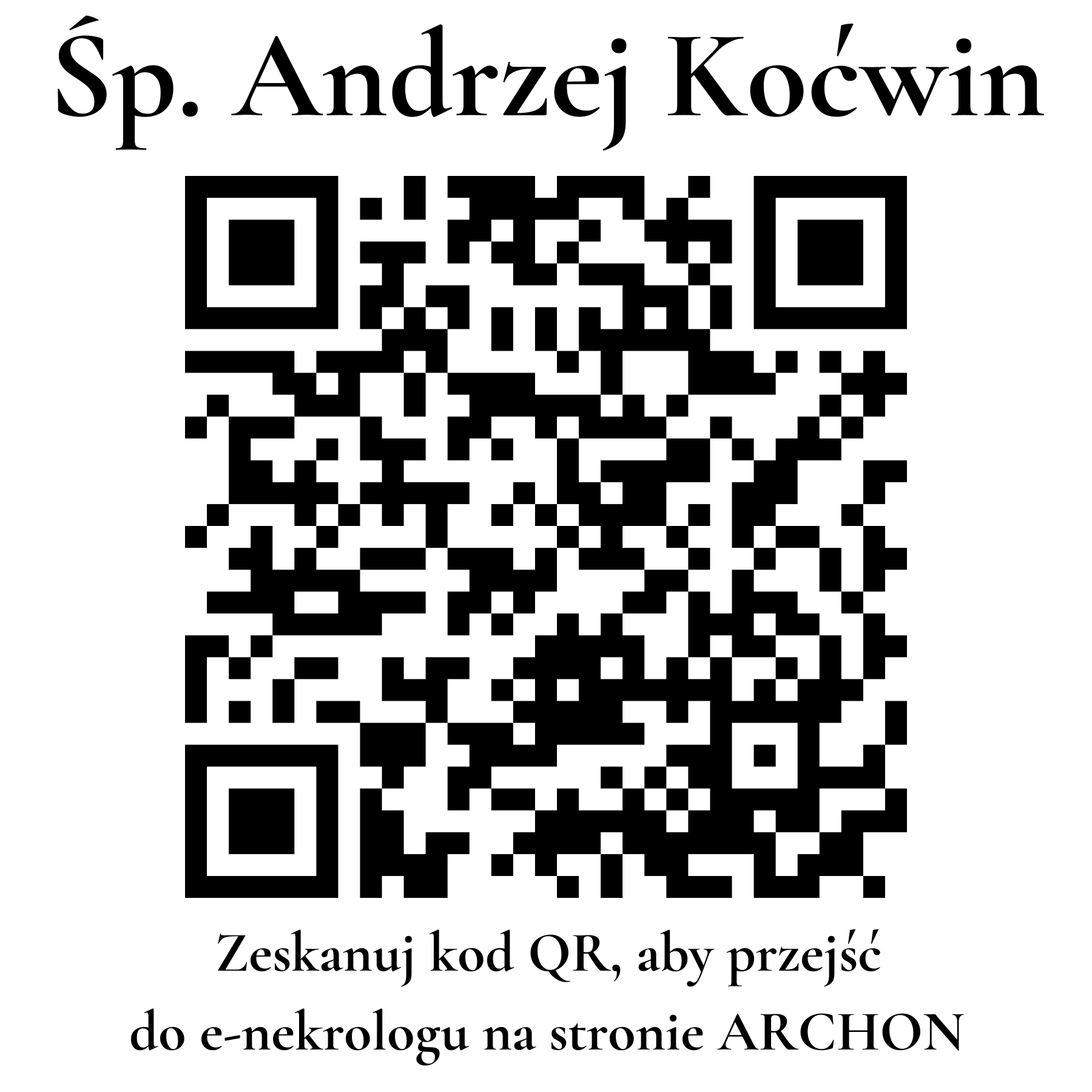 Kod QR do nekrologu Andrzej Koćwin