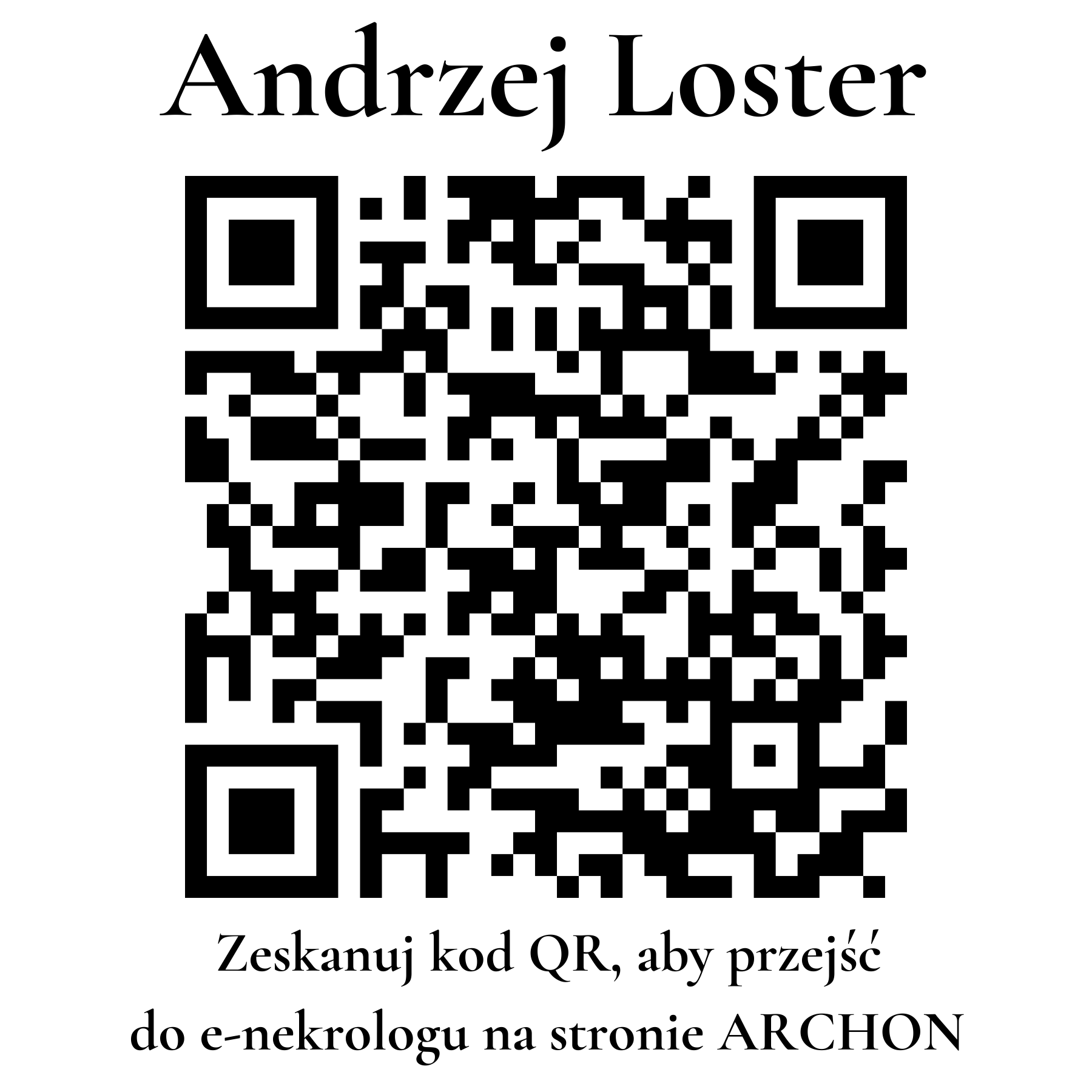 Kod QR do nekrologu Andrzej Loster