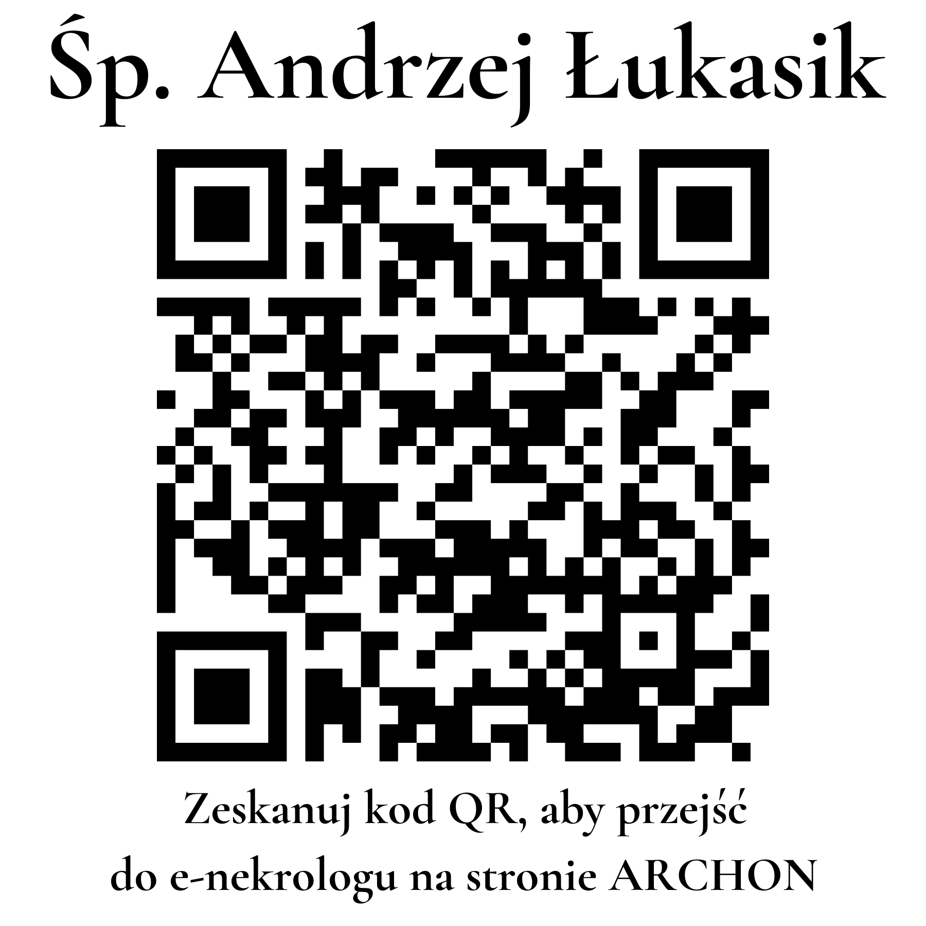 Kod QR do nekrologu Andrzej Łukasik