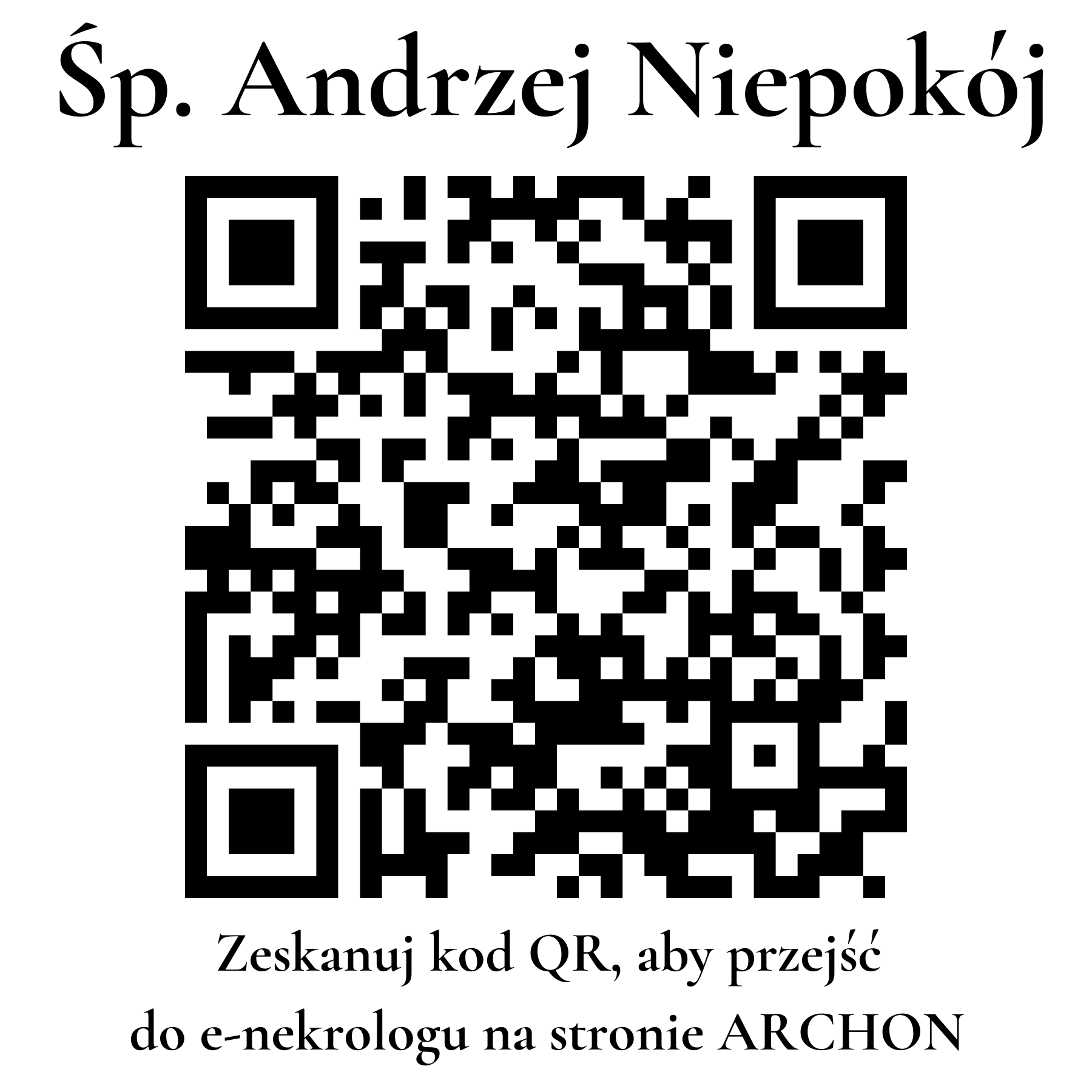 Kod QR do nekrologu Andrzej Niepokój