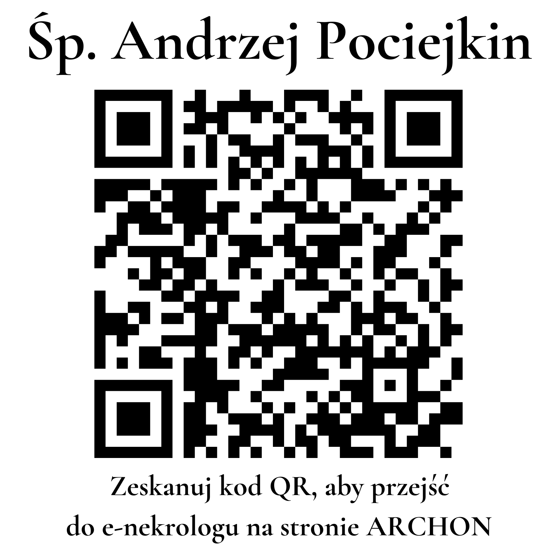 Kod QR do nekrologu Andrzej Pociejkin