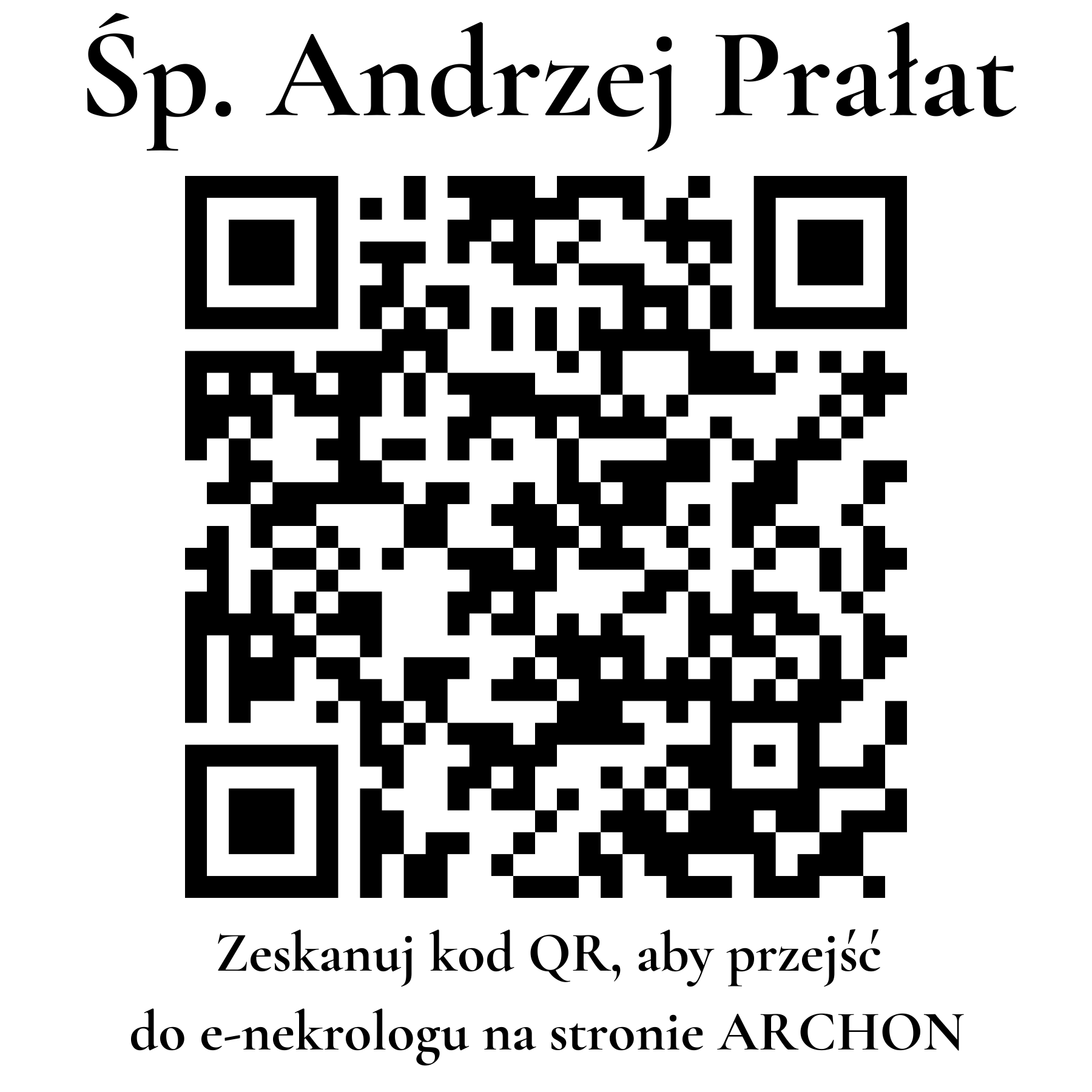 Kod QR do nekrologu Andrzej Prałat