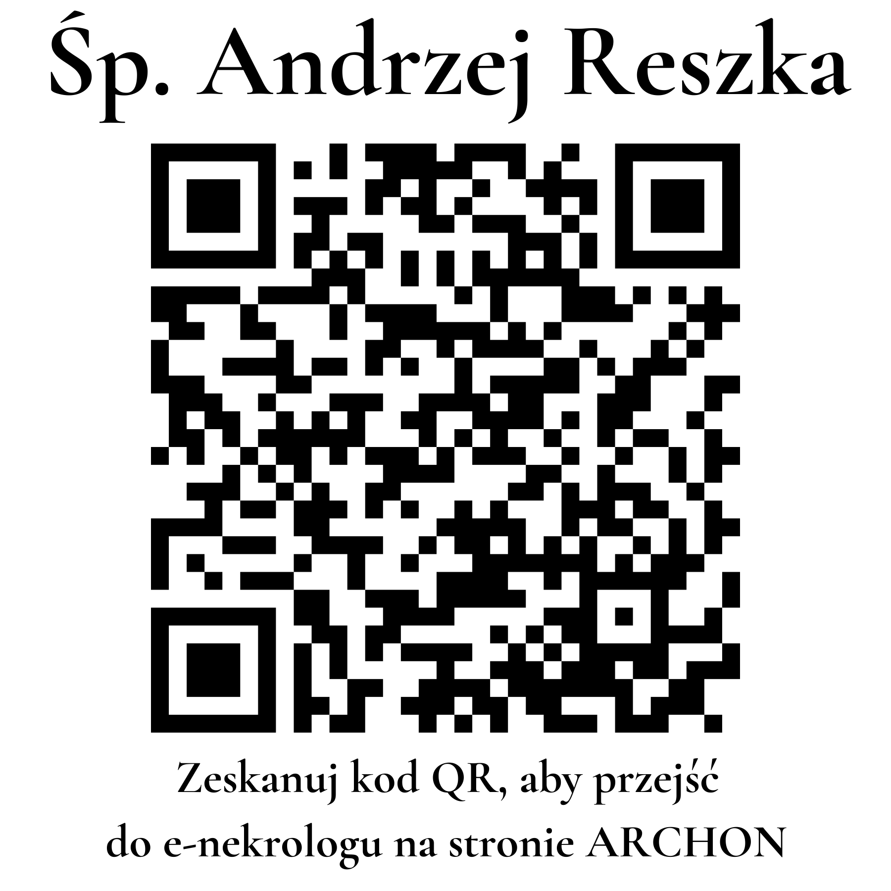 Kod QR do nekrologu Andrzej Reszka