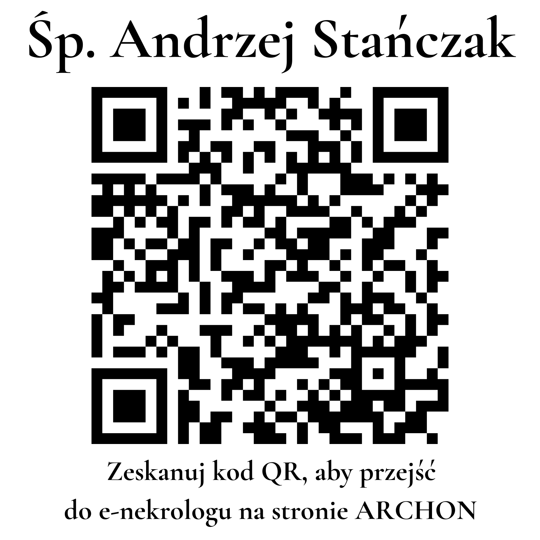 Kod QR do nekrologu Andrzej Stańczak