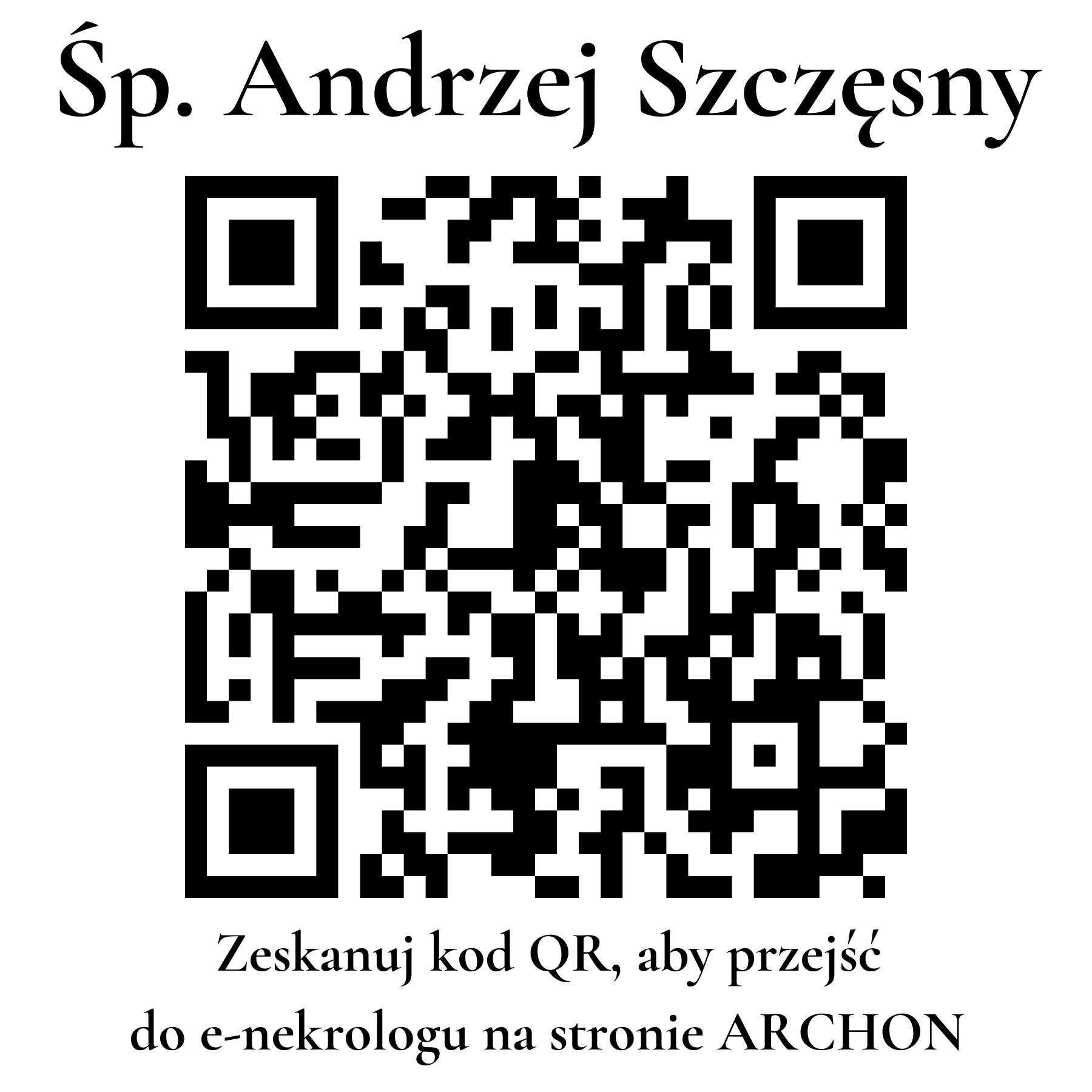 Kod QR do nekrologu Andrzej Szczęsny