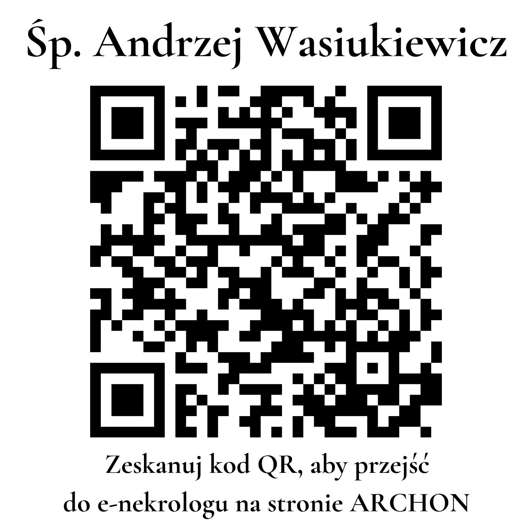 Kod QR do nekrologu Andrzej Wasiukiewicz