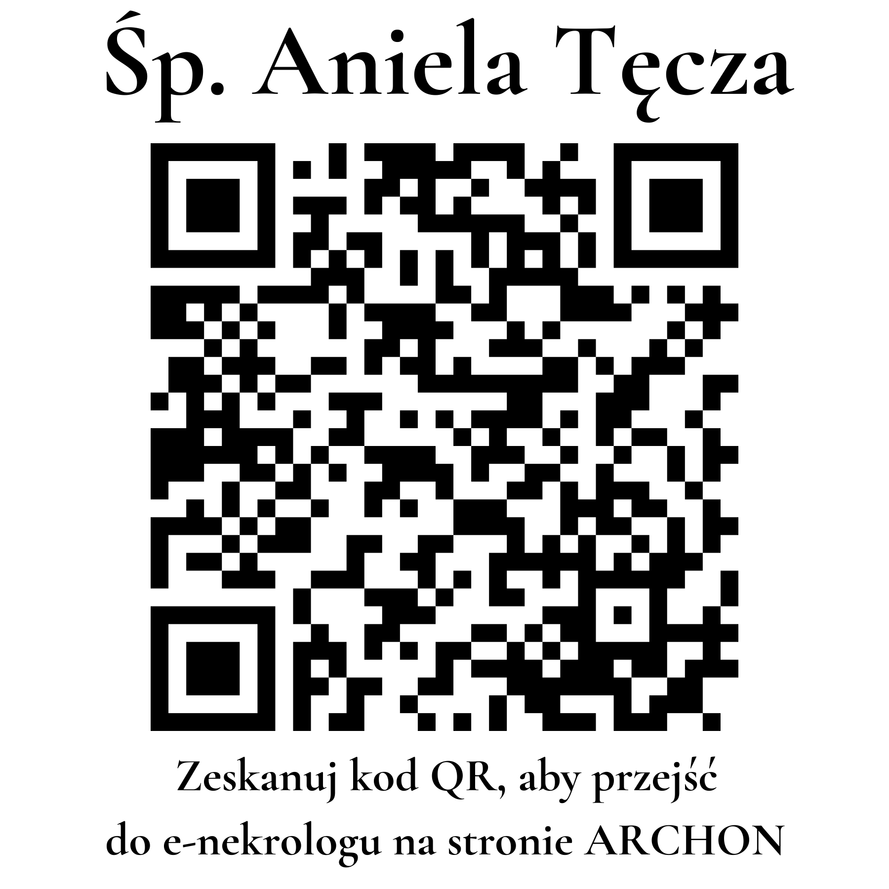Kod QR do nekrologu Aniela Tęcza Kod QR do nekrologu Aniela Tęcza