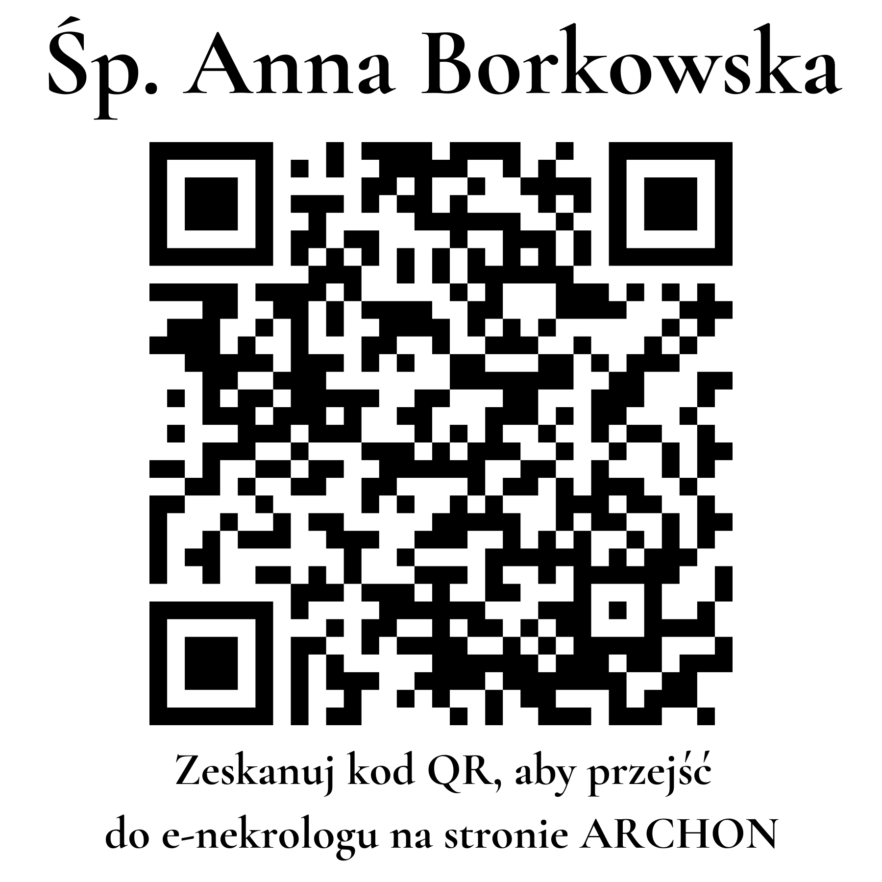 Kod QR do nekrologu Anna Borkowska