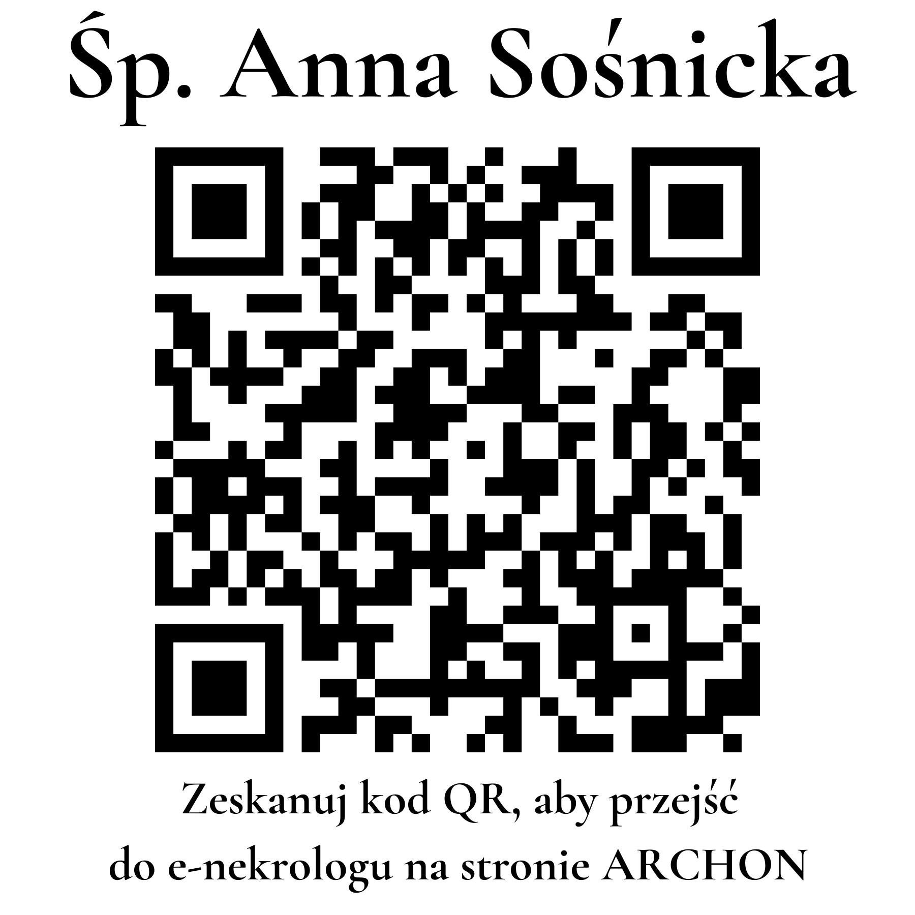 Kod QR do nekrologu Anna Sośnicka