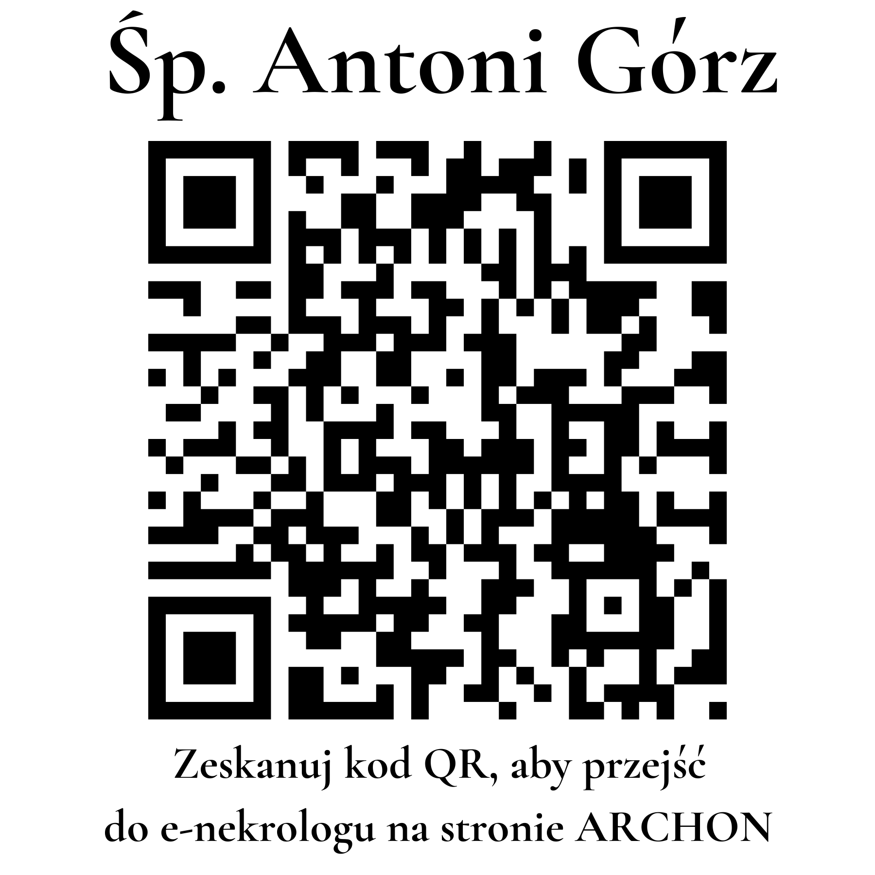 Kod QR do nekrologu Antoni Górz