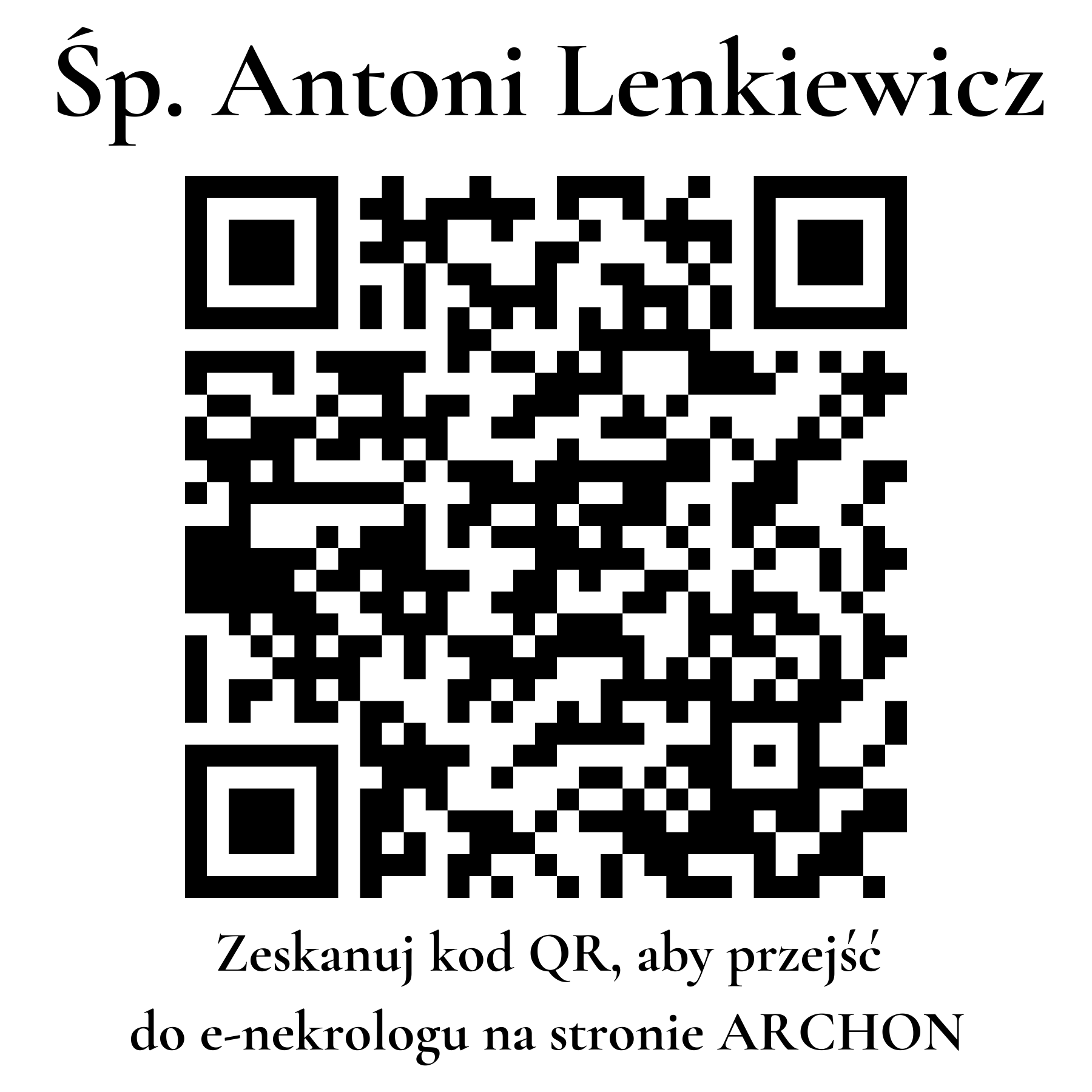 Kod QR do nekrologu Antoni Lenkiewicz