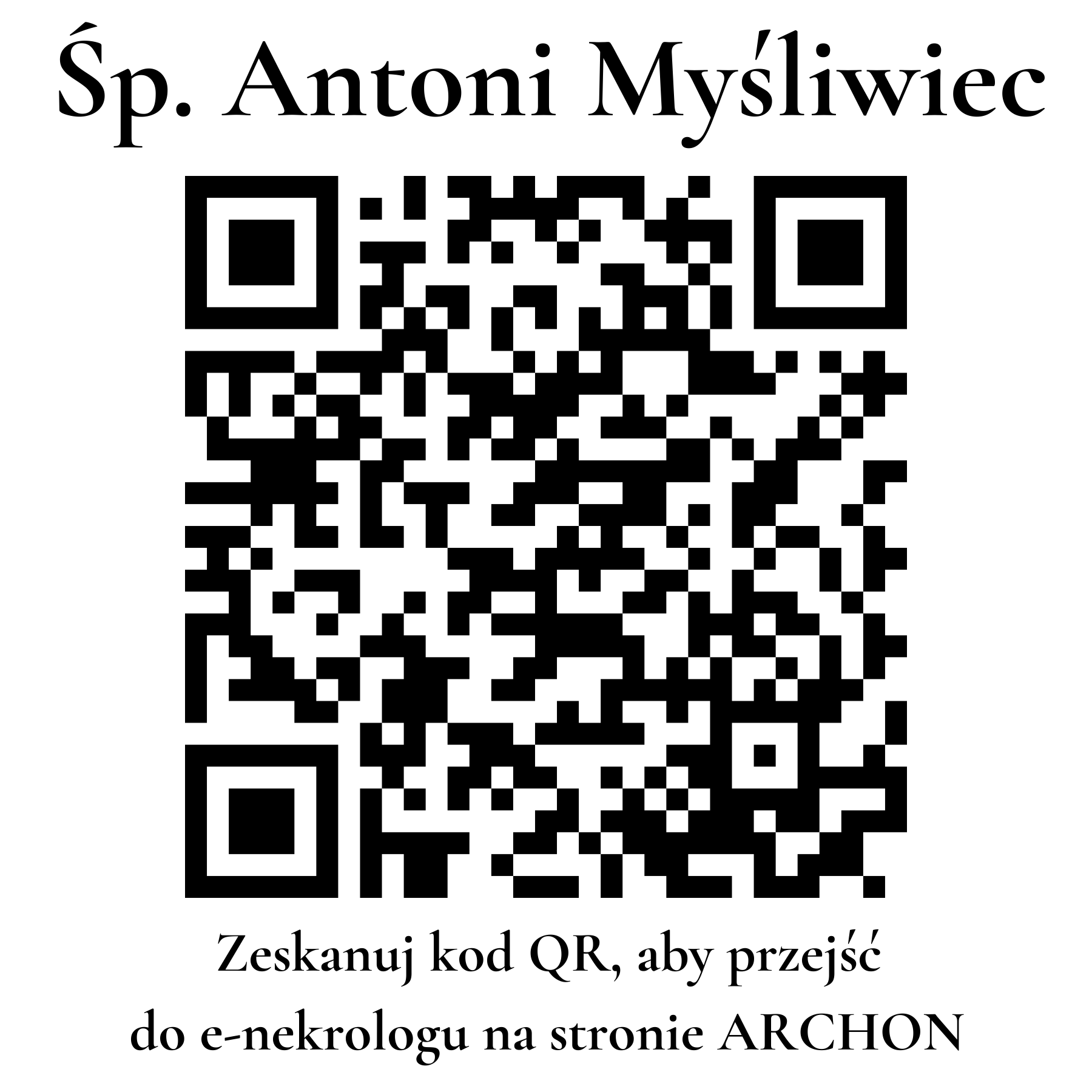 Kod QR do nekrologu Antoni Myśliwiec