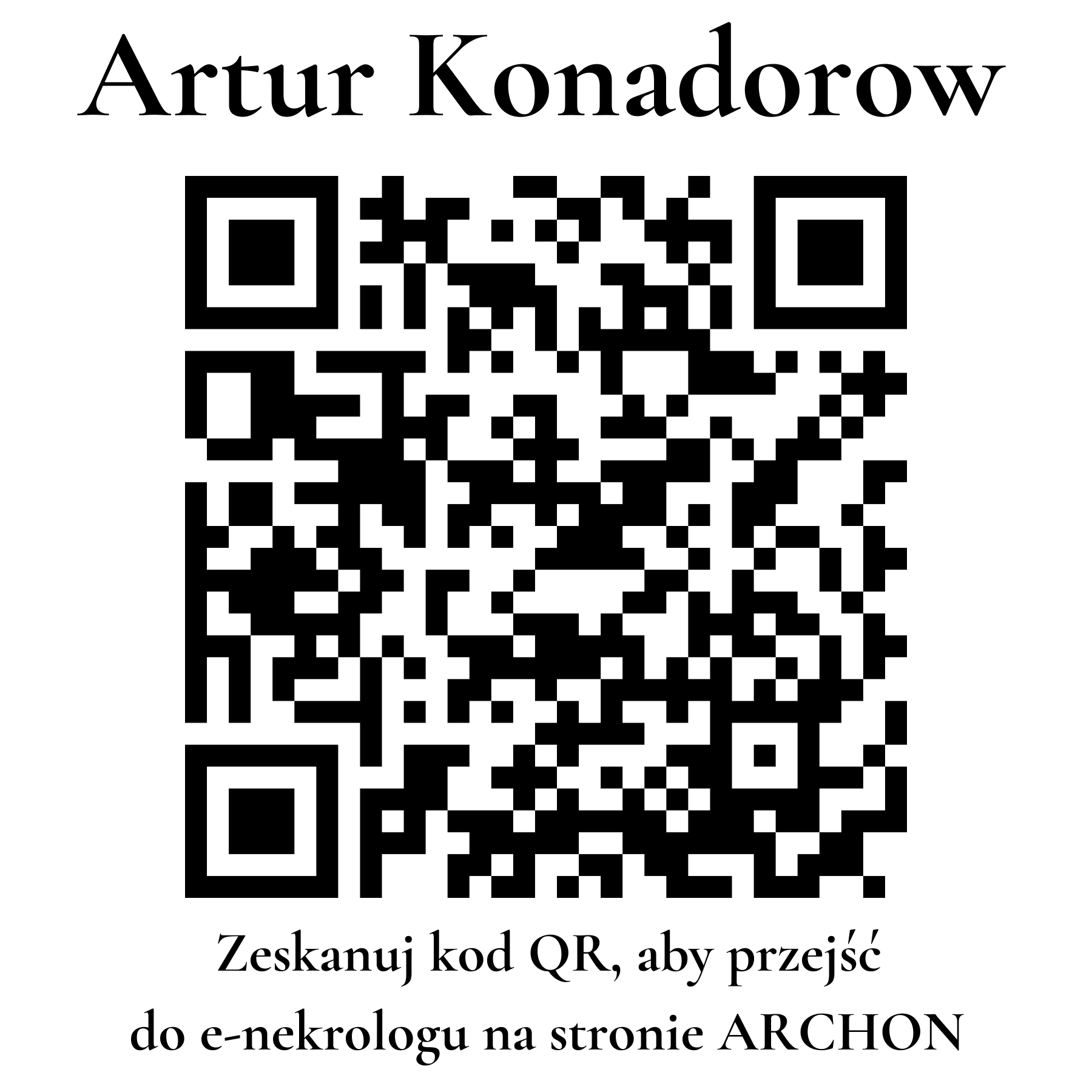 Kod QR do nekrologu Artur Konadorow