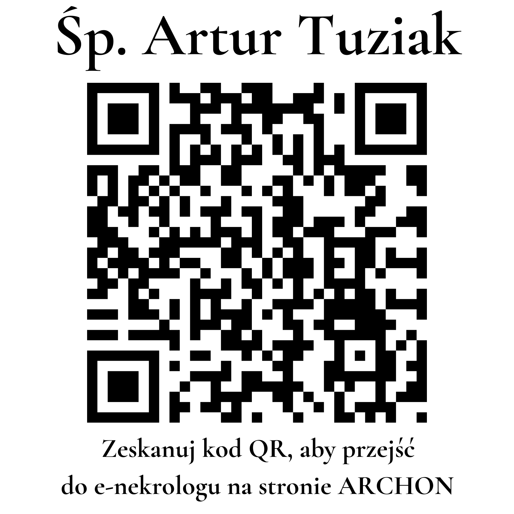 Kod QR do nekrologu Artur Tuziak