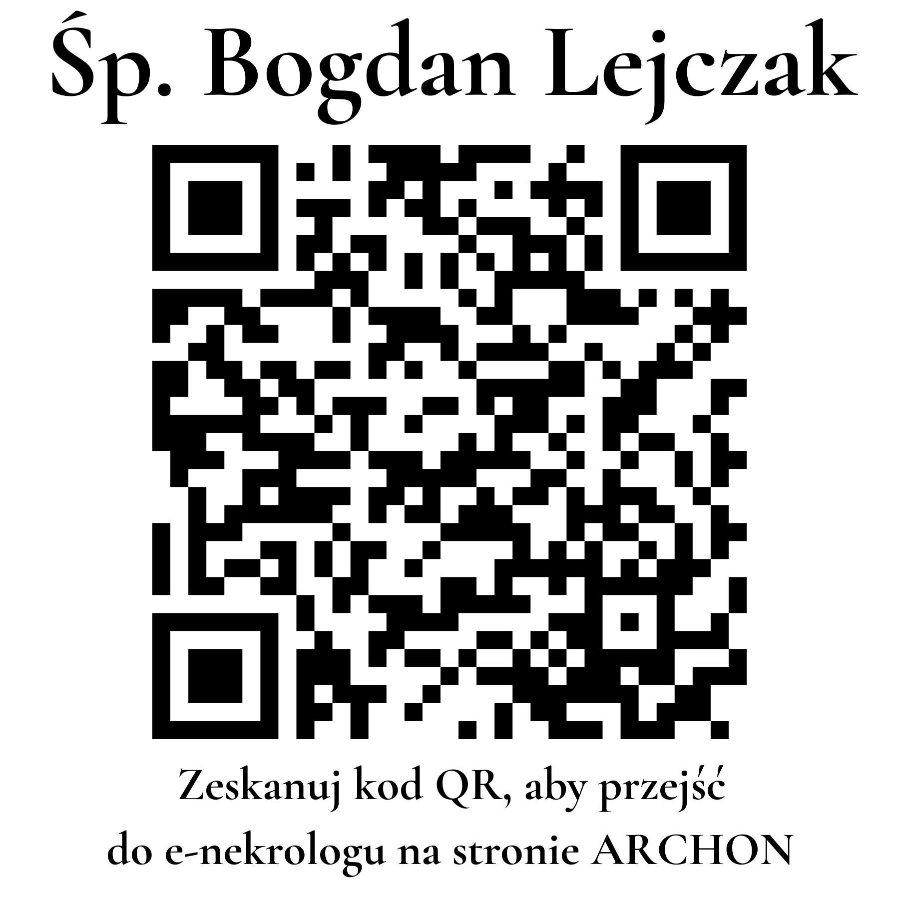 Kod QR do nekrologu Bogdan Lejczak
