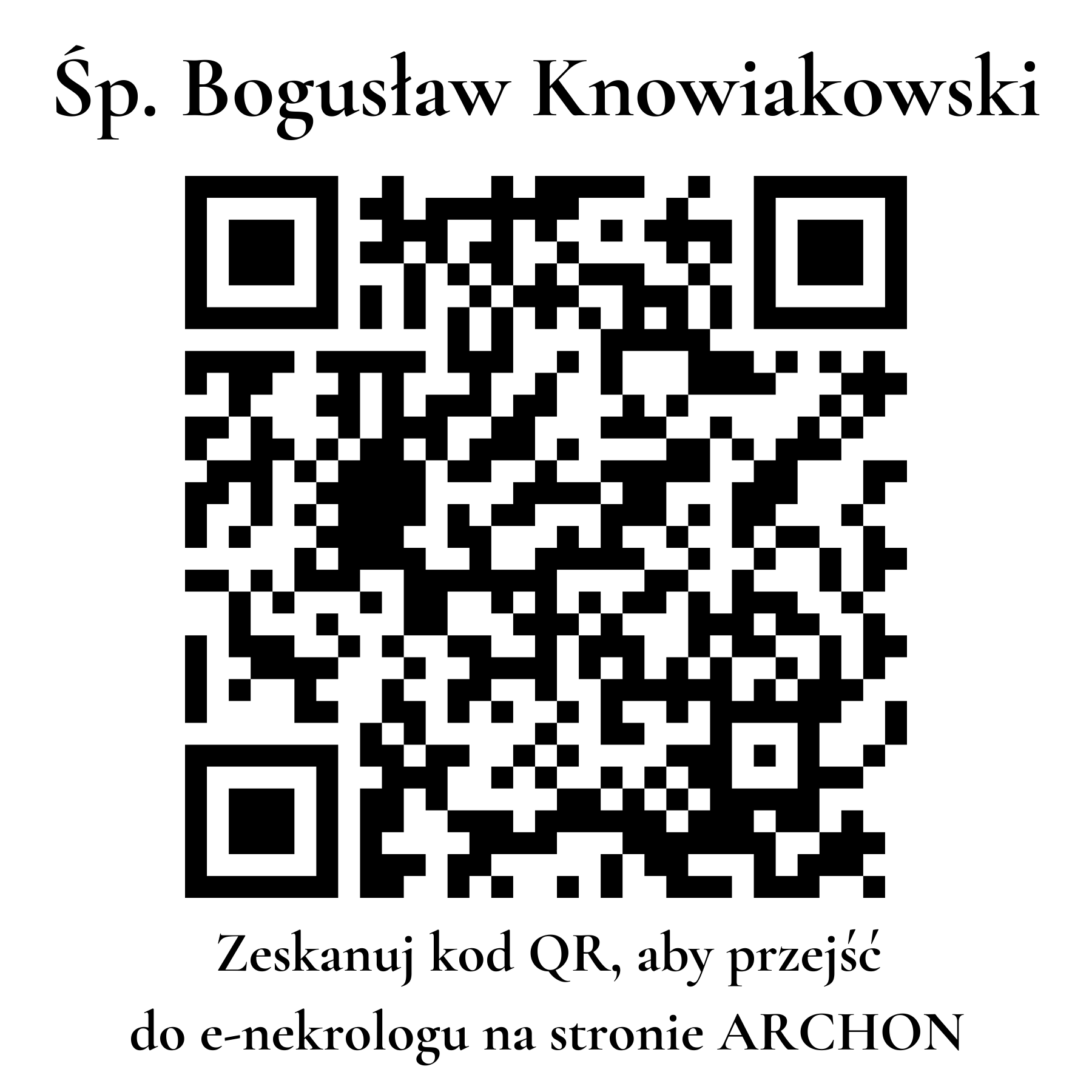 Kod QR do nekrologu Bogusław Knowiakowski