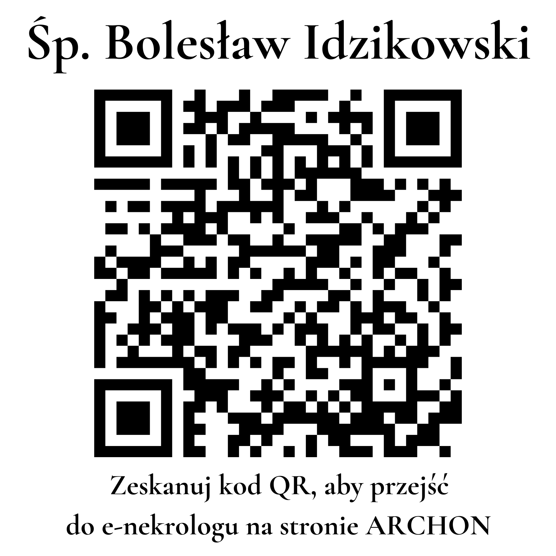 Kod QR do nekrologu Bolesław Idzikowski