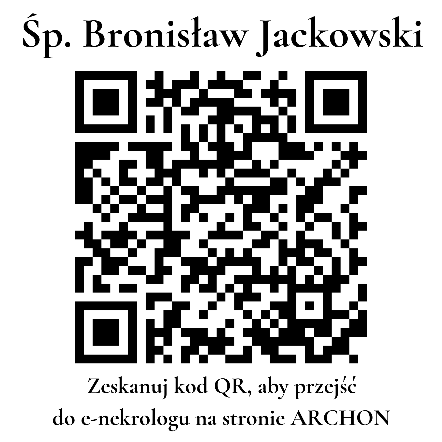 Kod QR do nekrologu Bronisław Jackowski