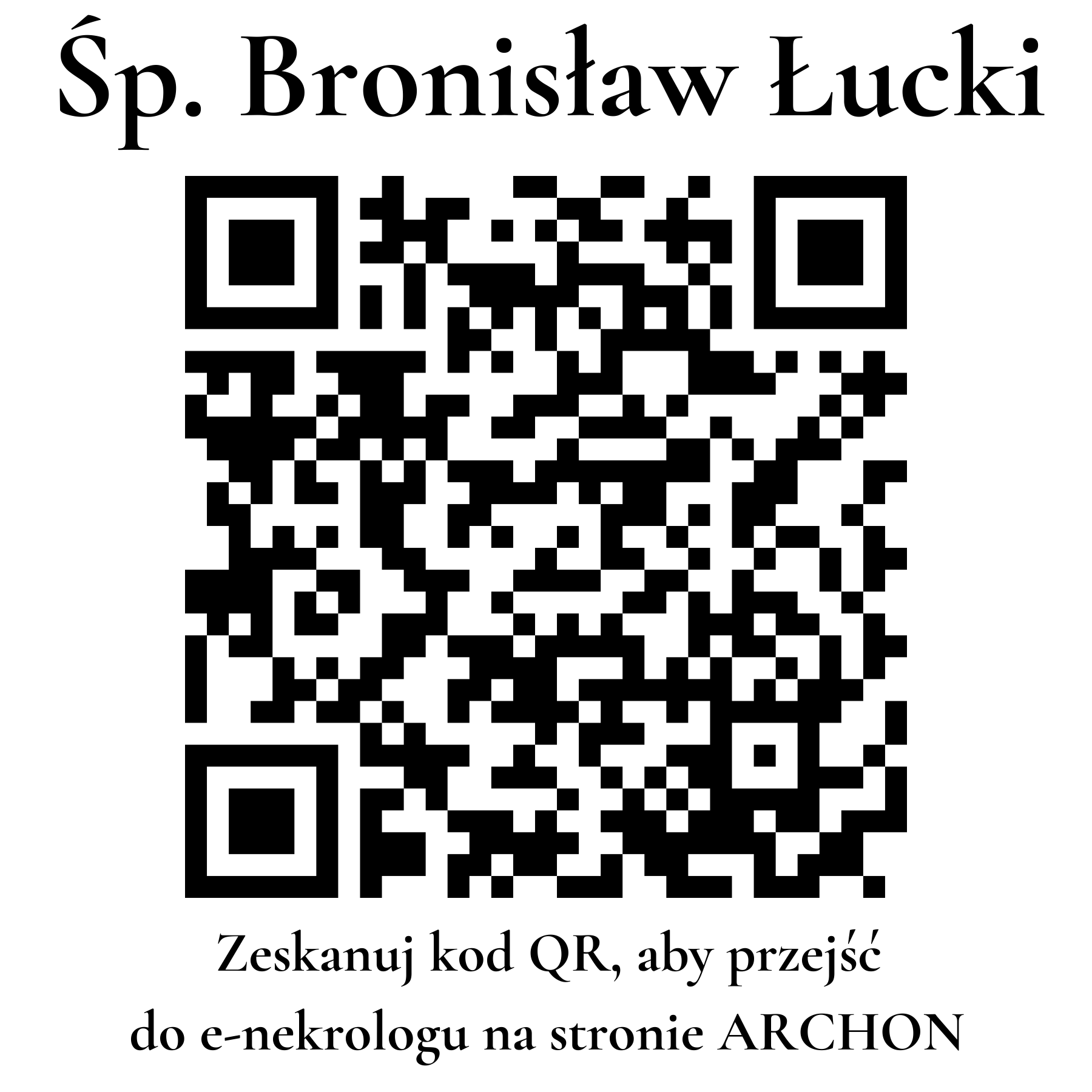 Kod QR do nekrologu Bronisław Łucki Kod QR do nekrologu Bronisław Łucki