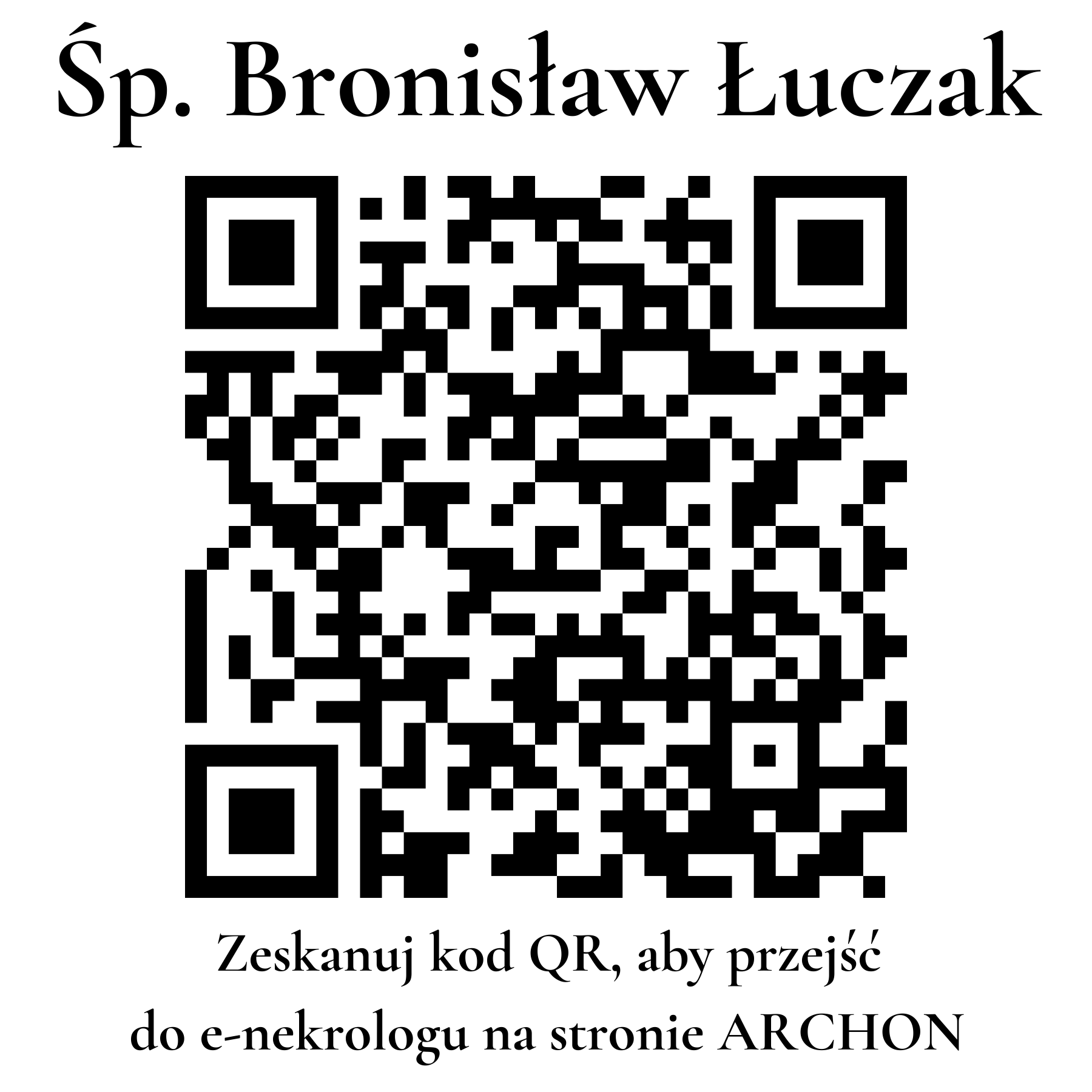 Kod QR do nekrologu Bronisław Łuczak