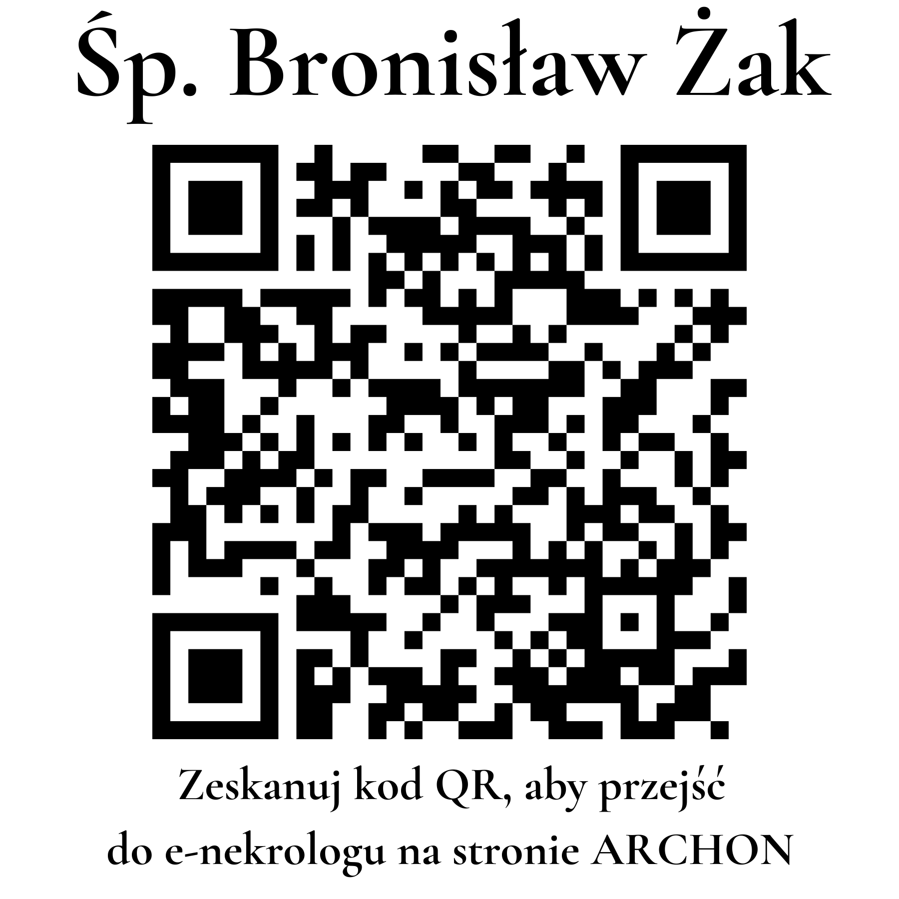 Kod QR do nekrologu Bronisław Żak