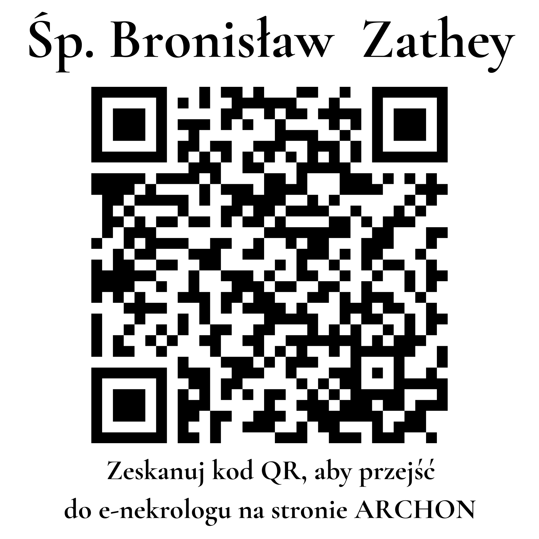 Kod QR do nekrologu Bronisław  Zathey