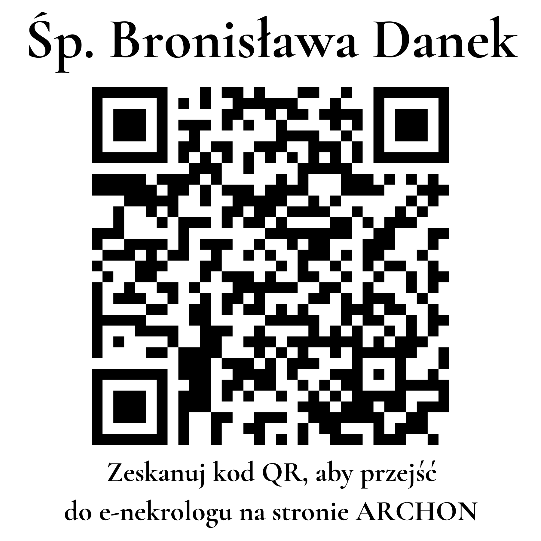 Kod QR do nekrologu Bronisława Danek