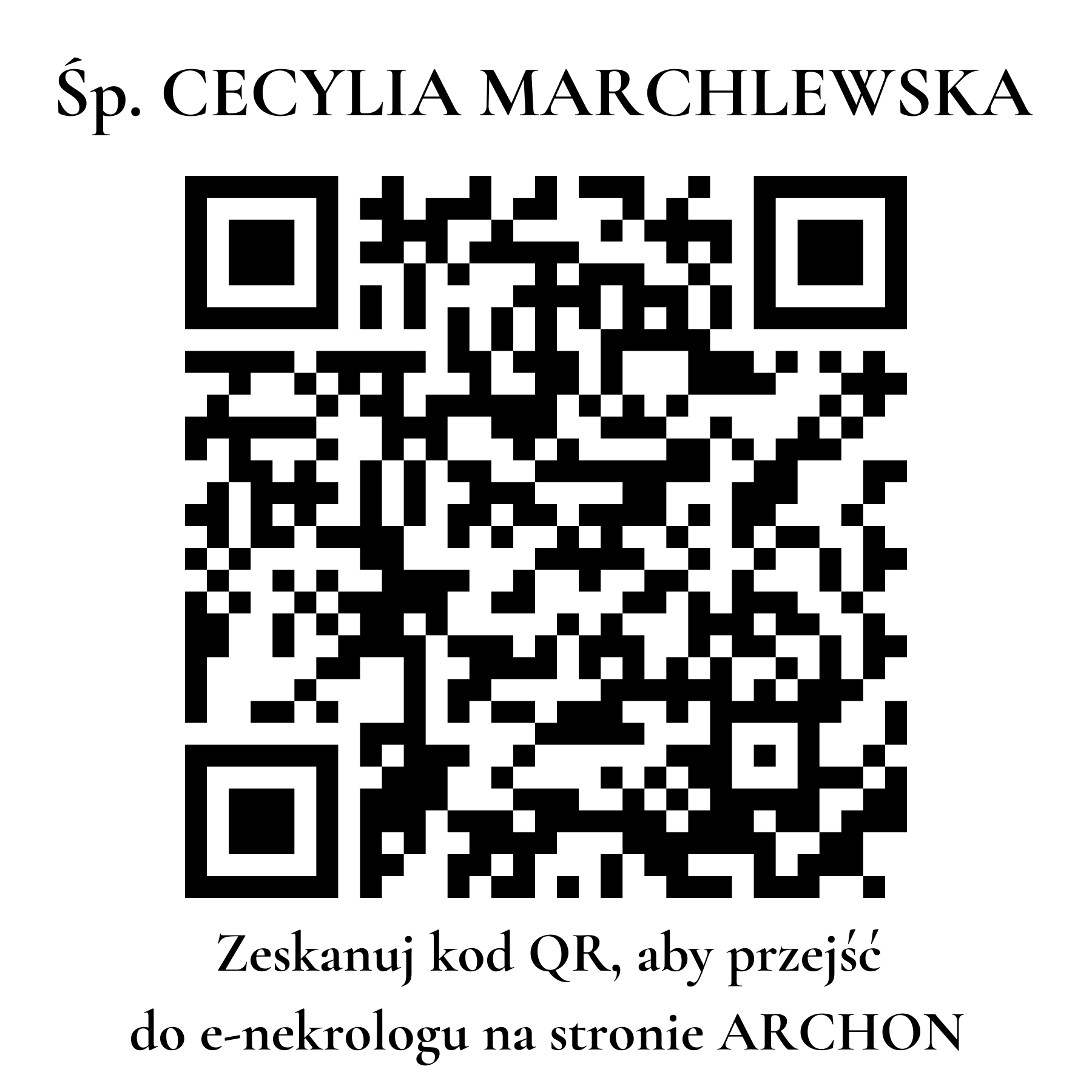 Kod QR do nekrologu CECYLIA MARCHLEWSKA