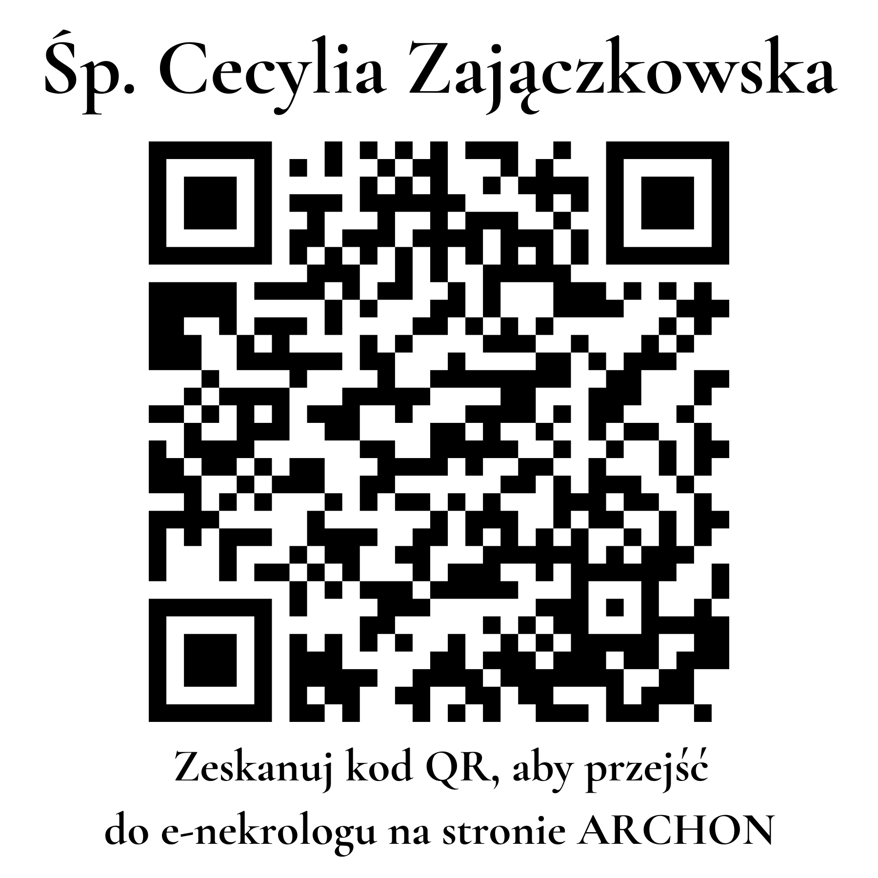 Kod QR do nekrologu Cecylia Zajączkowska