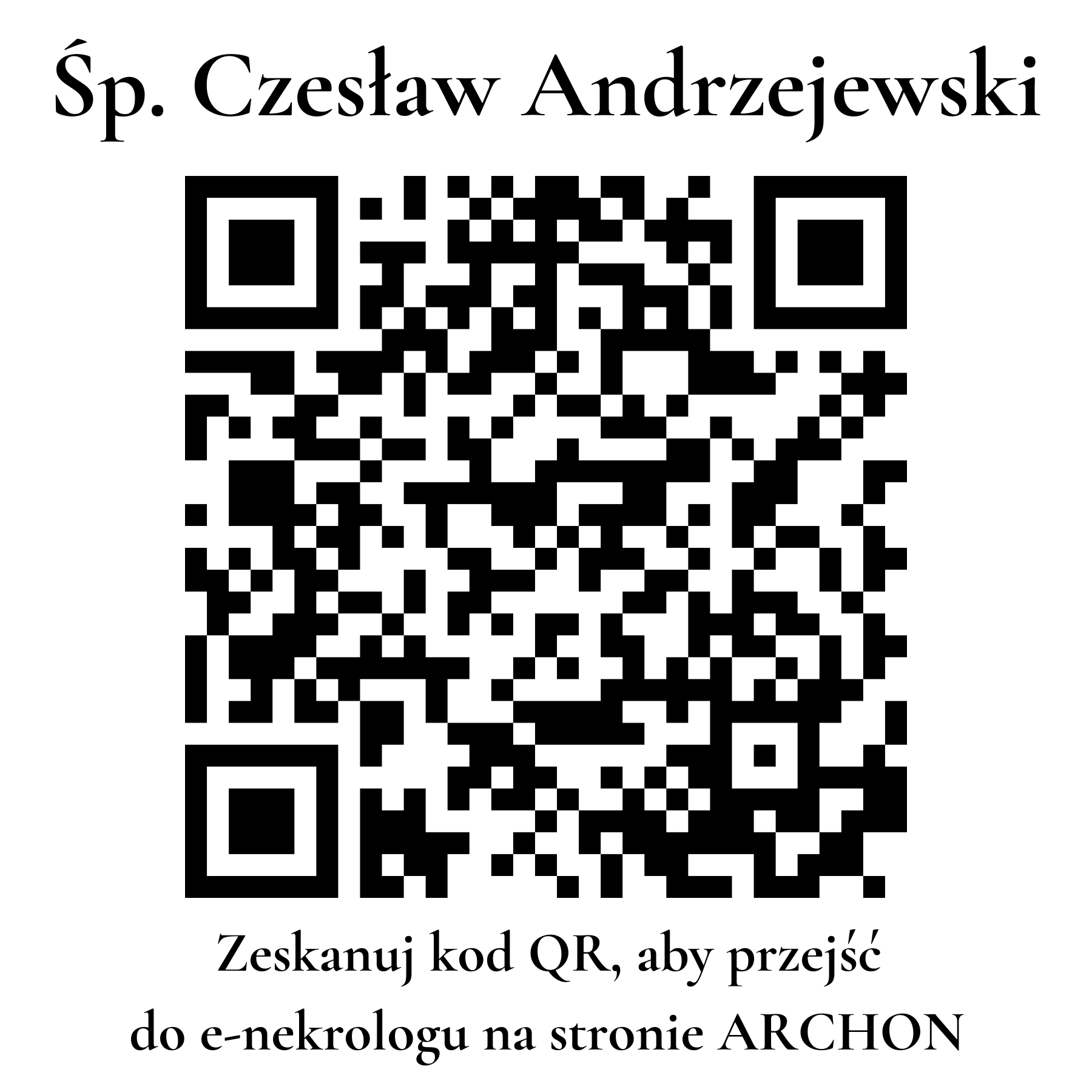 Kod QR do nekrologu Czesław Andrzejewski