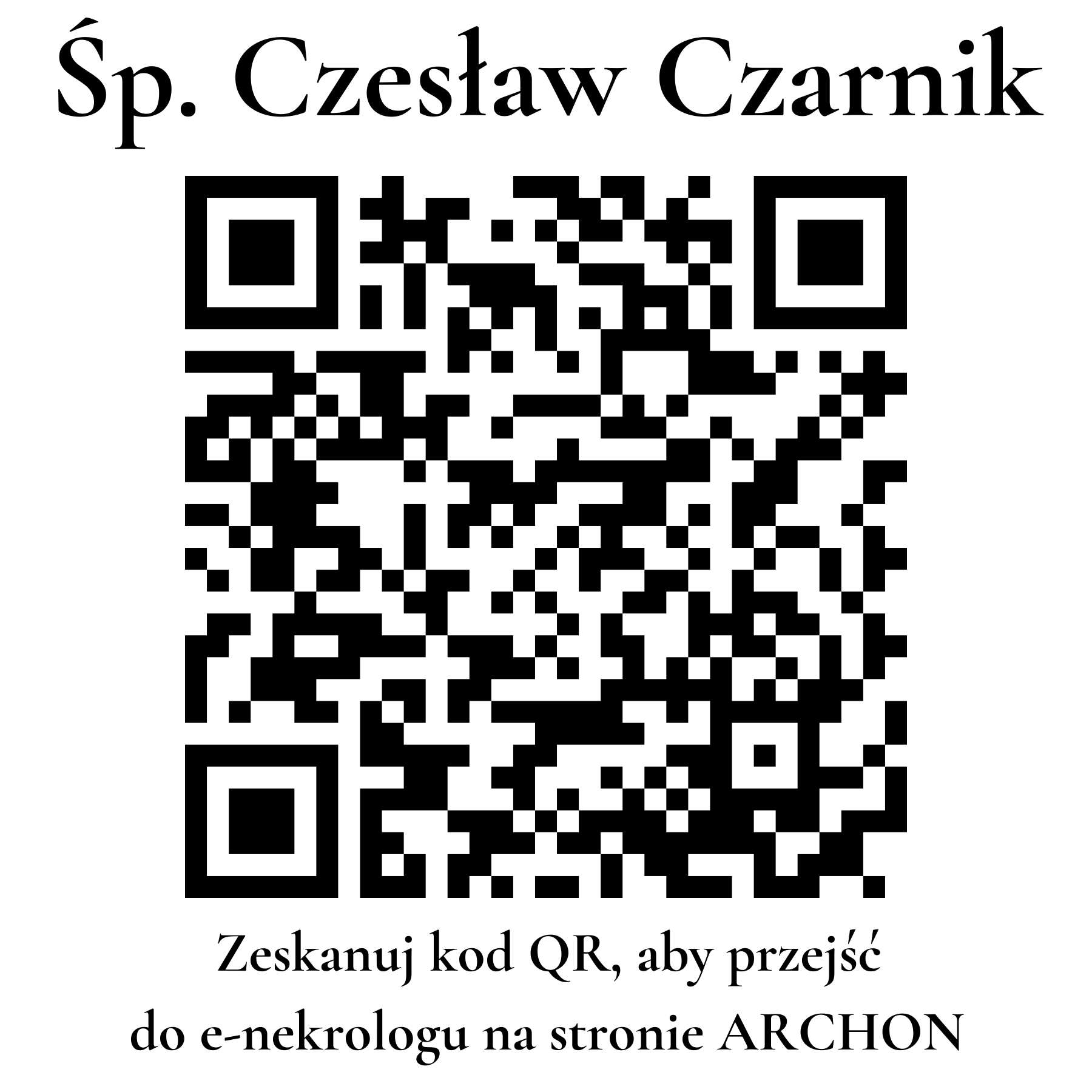 Kod QR do nekrologu Czesław Czarnik
