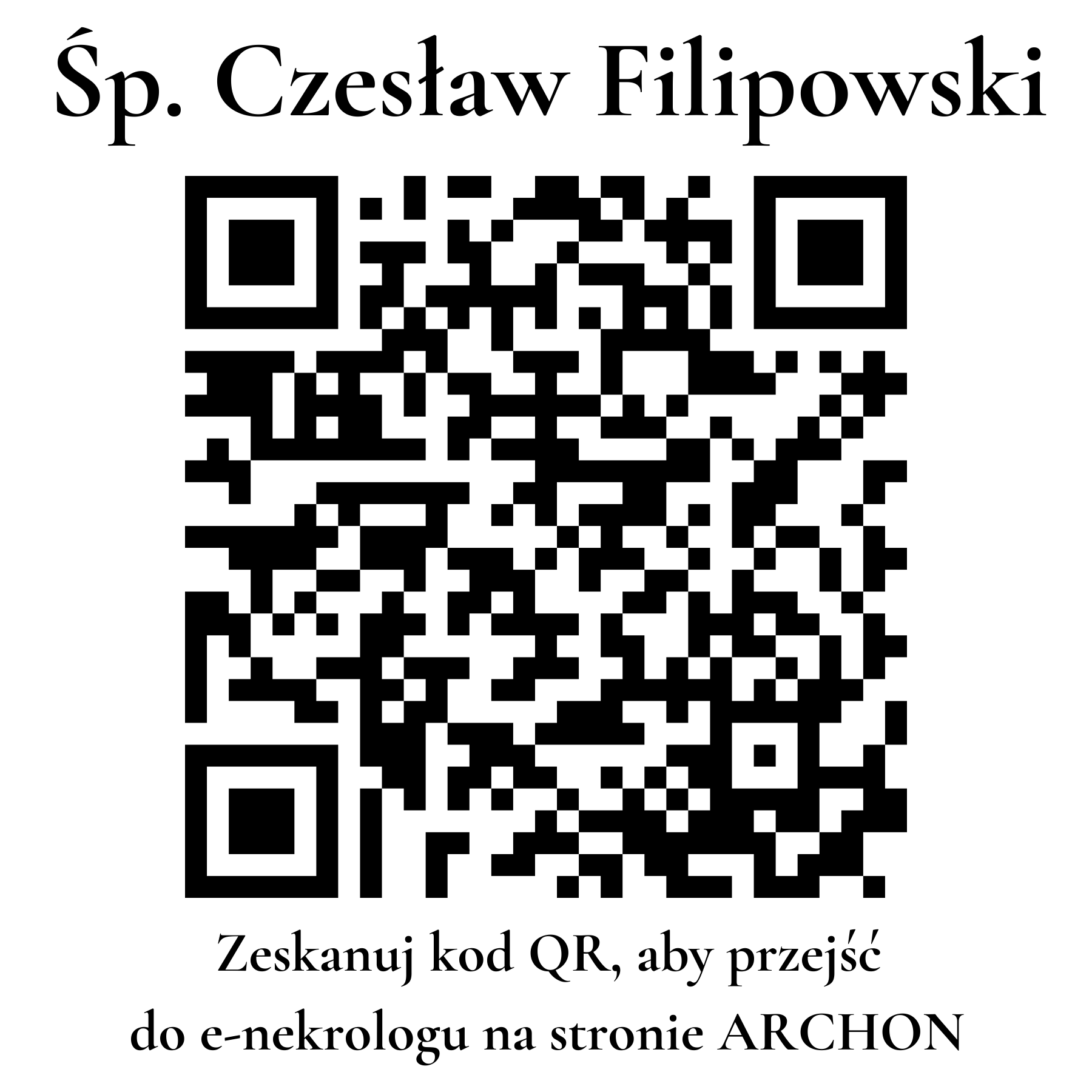 Kod QR do nekrologu Czesław Filipowski