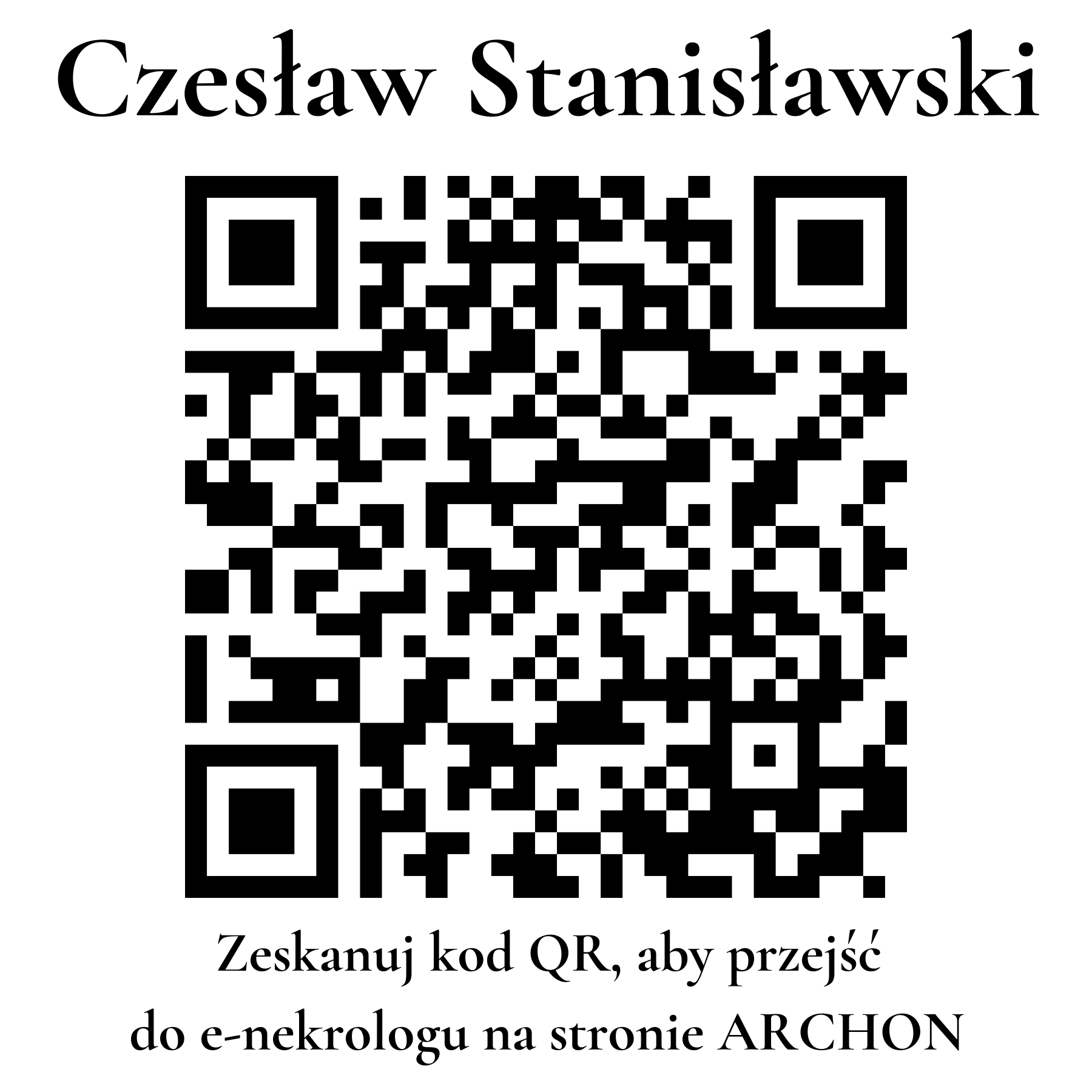 Kod QR do nekrologu Czesław Stanisławski