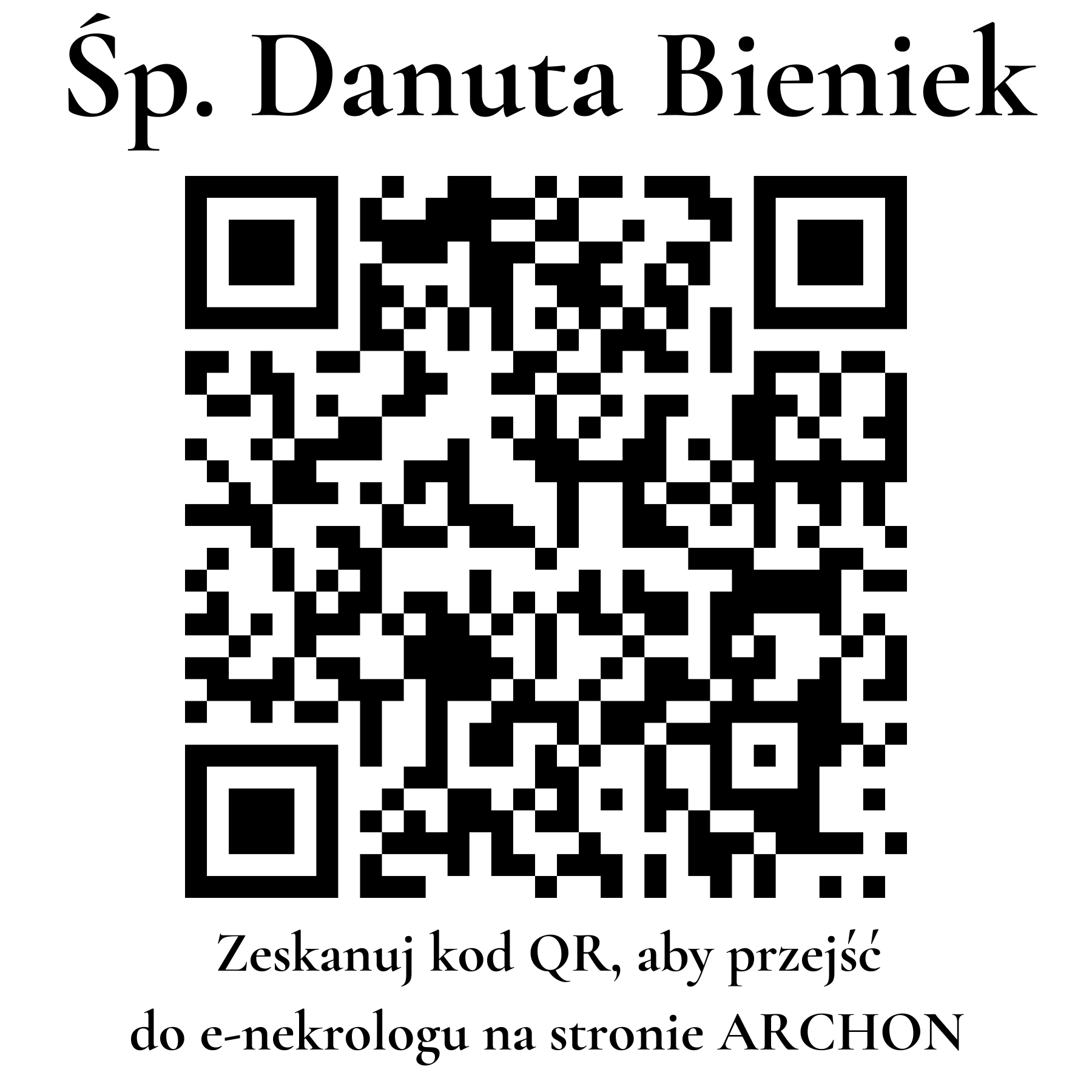 Kod QR do nekrologu Danuta Bieniek