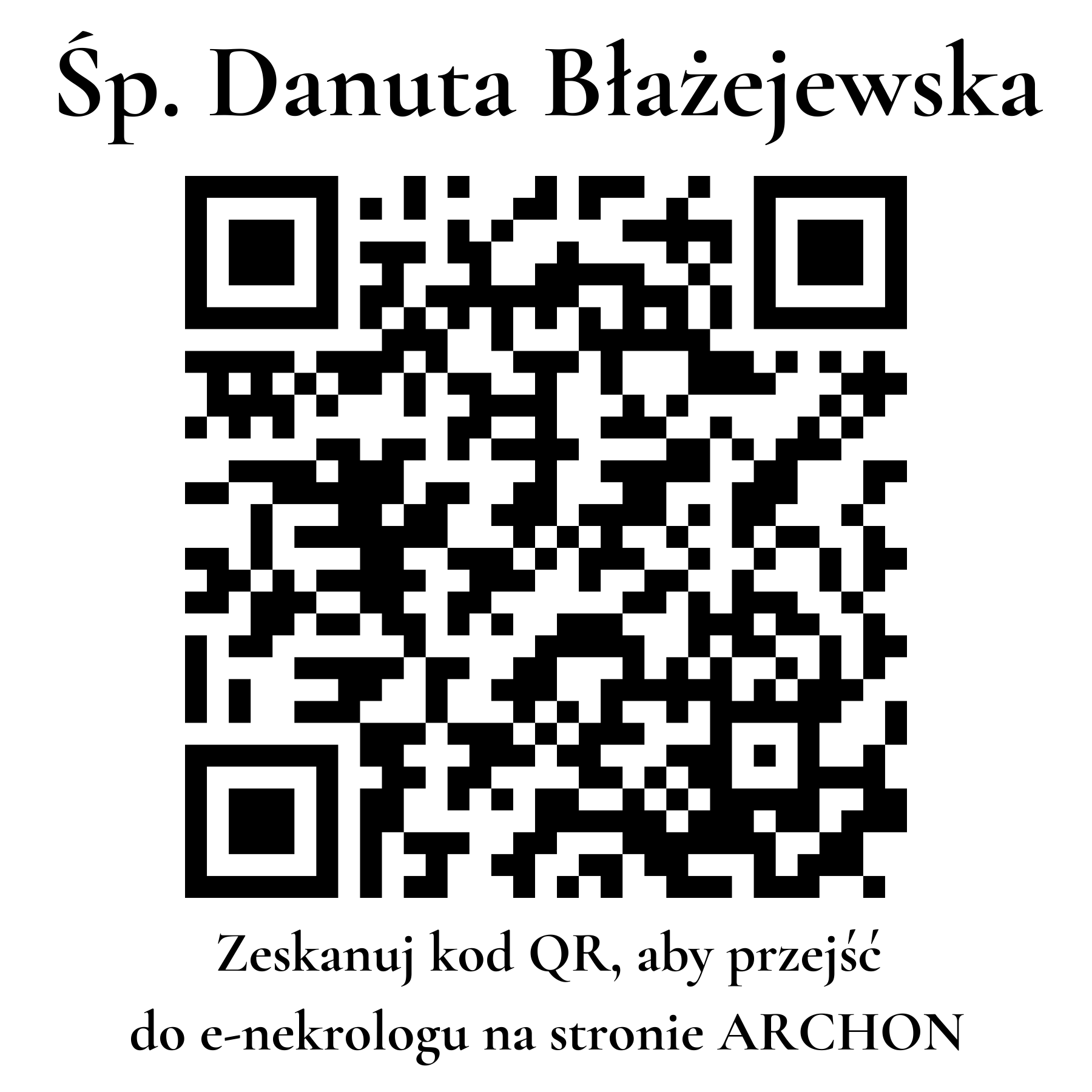 Kod QR do nekrologu Danuta Błażejewska