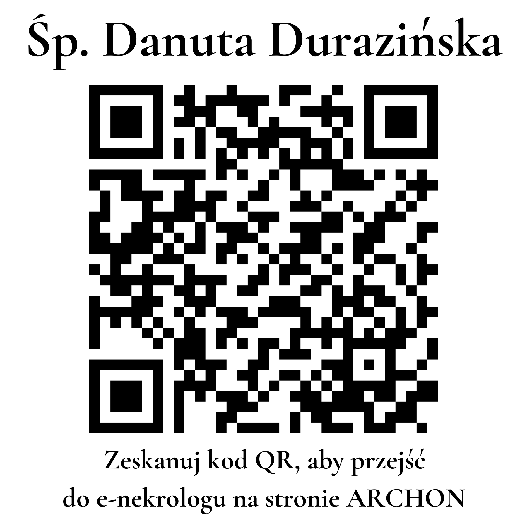 Kod QR do nekrologu Danuta Durazińska