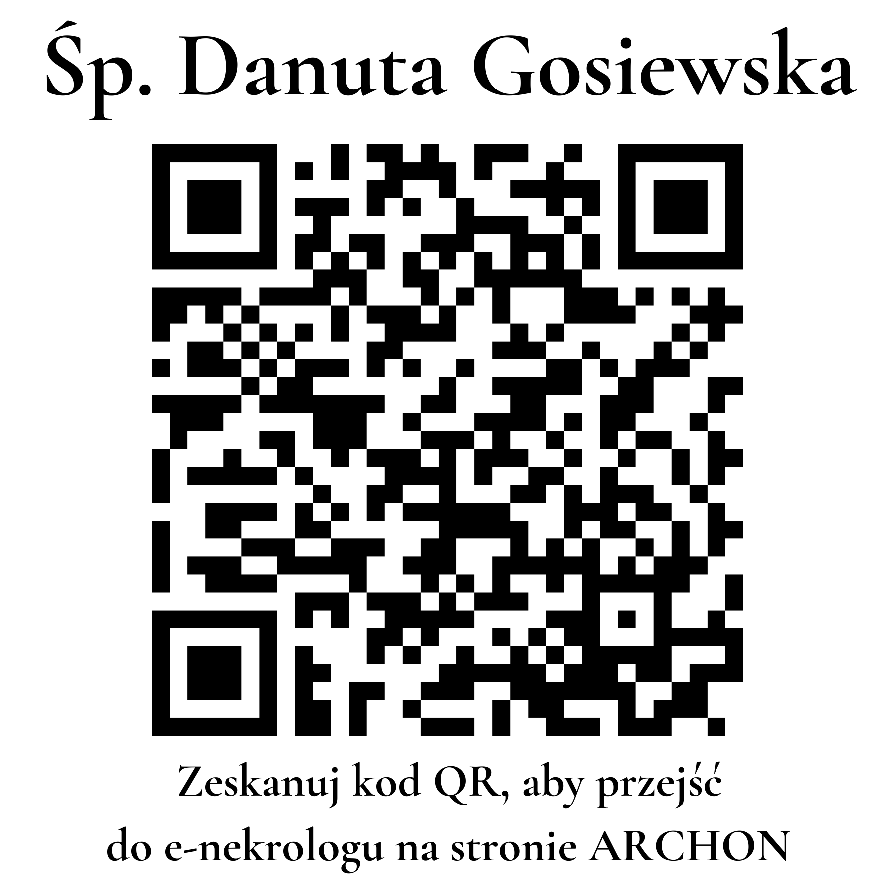 Kod QR do nekrologu Danuta Gosiewska