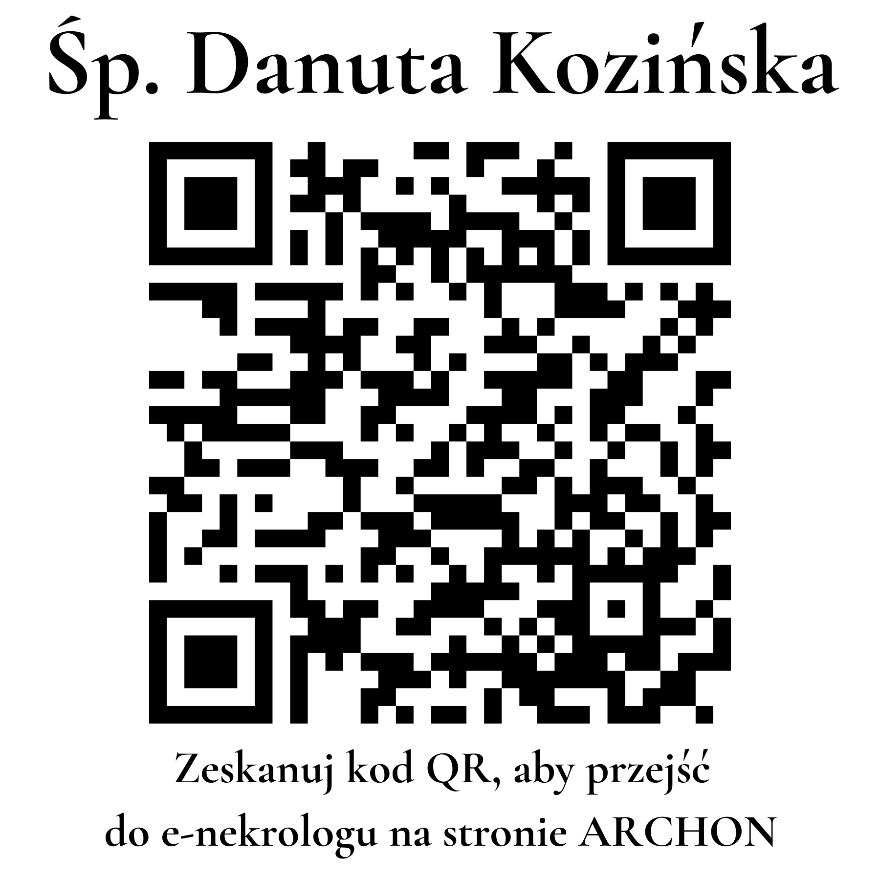 Kod QR do nekrologu Danuta Kozińska